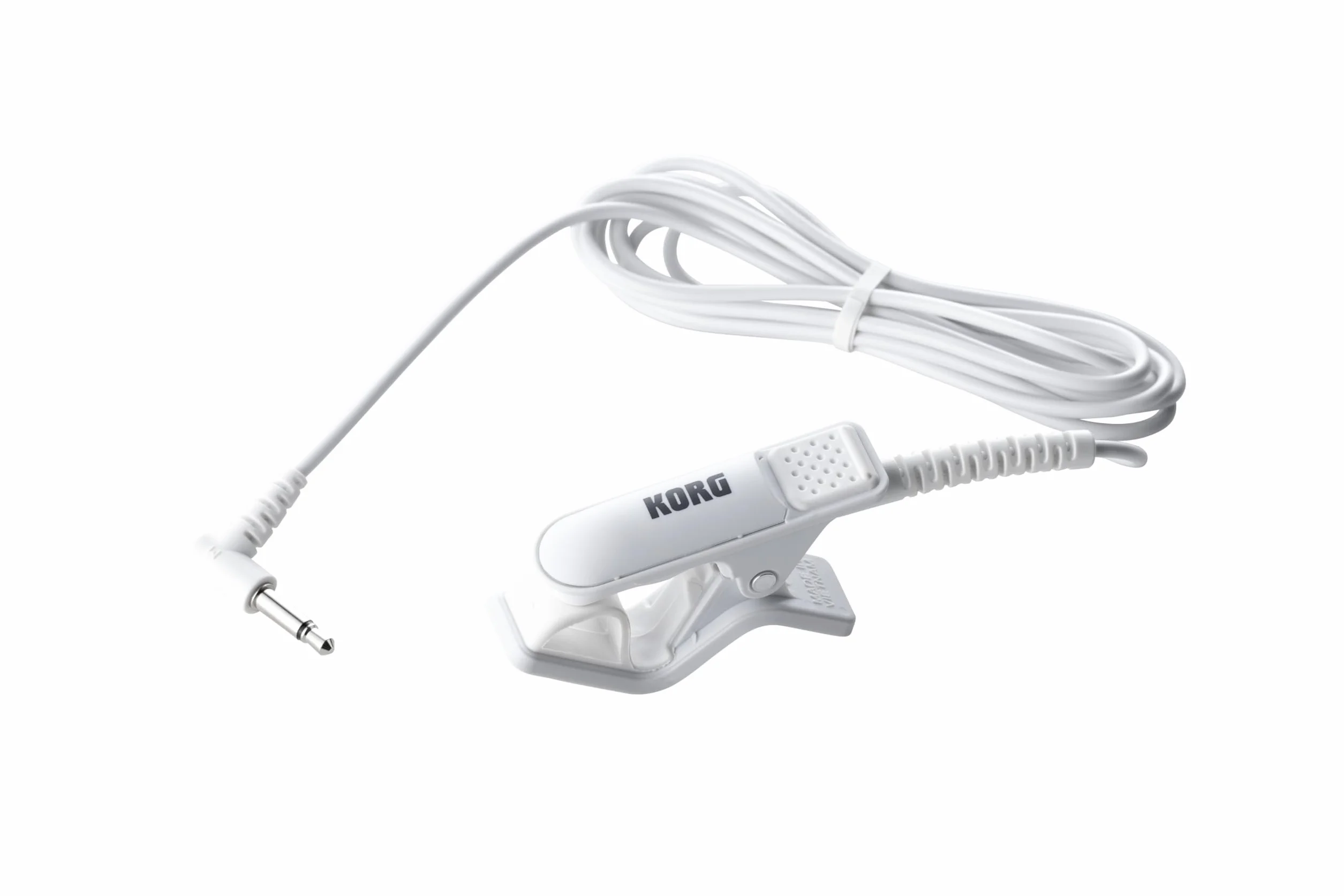 KORG CM-400 WH Microfono a Contatto per Accordatore, Cavo 1,5m, Connettore Mini Plug 3.5 mm, Bianco