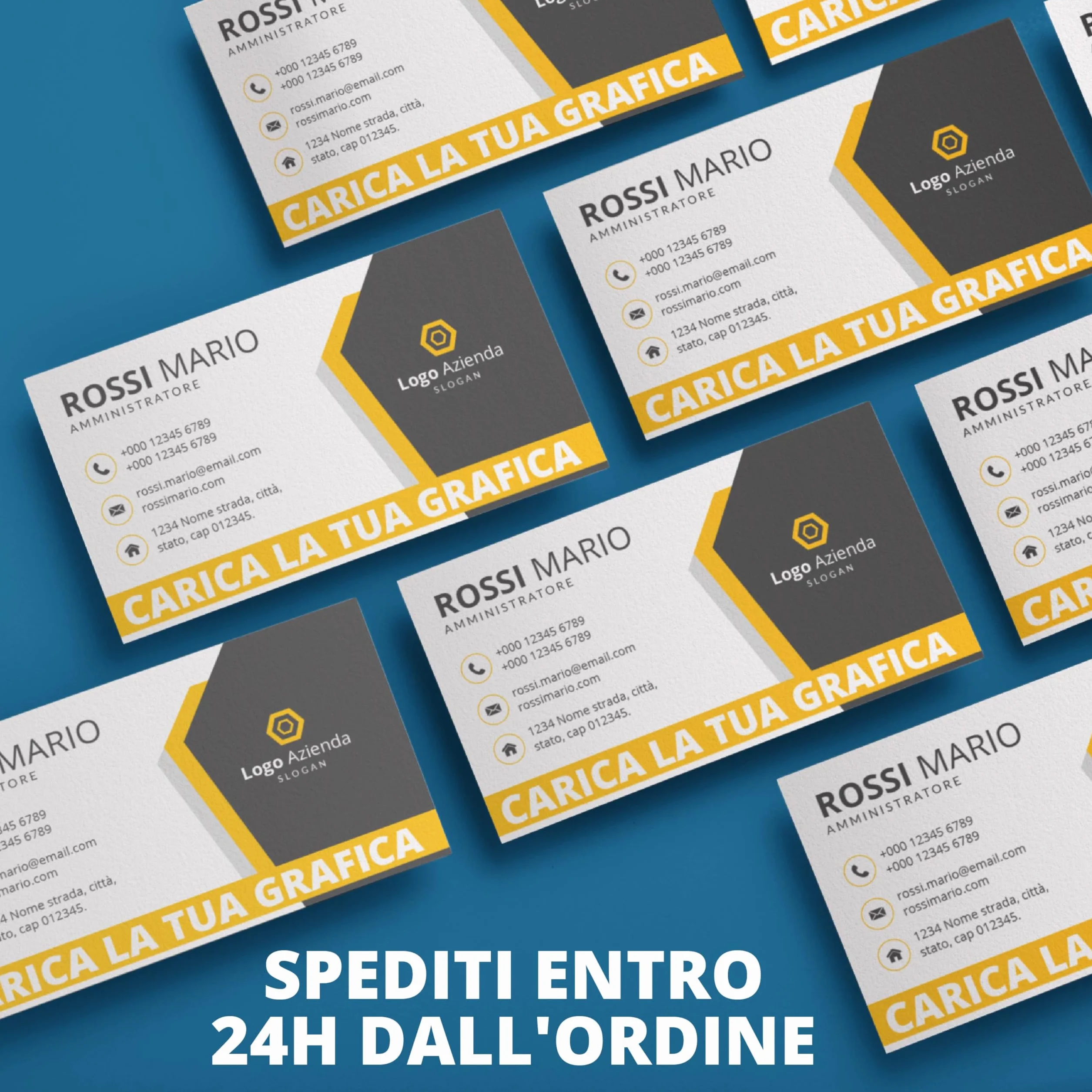 Biglietti da Visita Personalizzati 100 pezzi 85x55 mm Fronte Retro Colori Carta Patinata Opaca