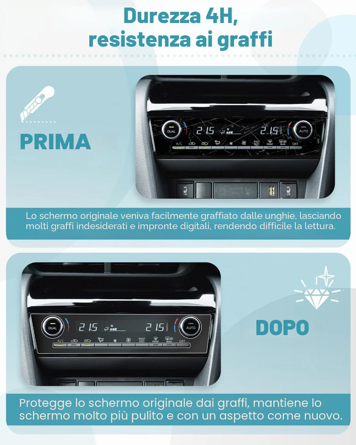 Pellicola Protettiva per Toyota Yaris Cross 2025 2026 Facelift Auto Climatizzatore 4H Antigraffio GPS Trasparente Navigatore Film Accessori (2)