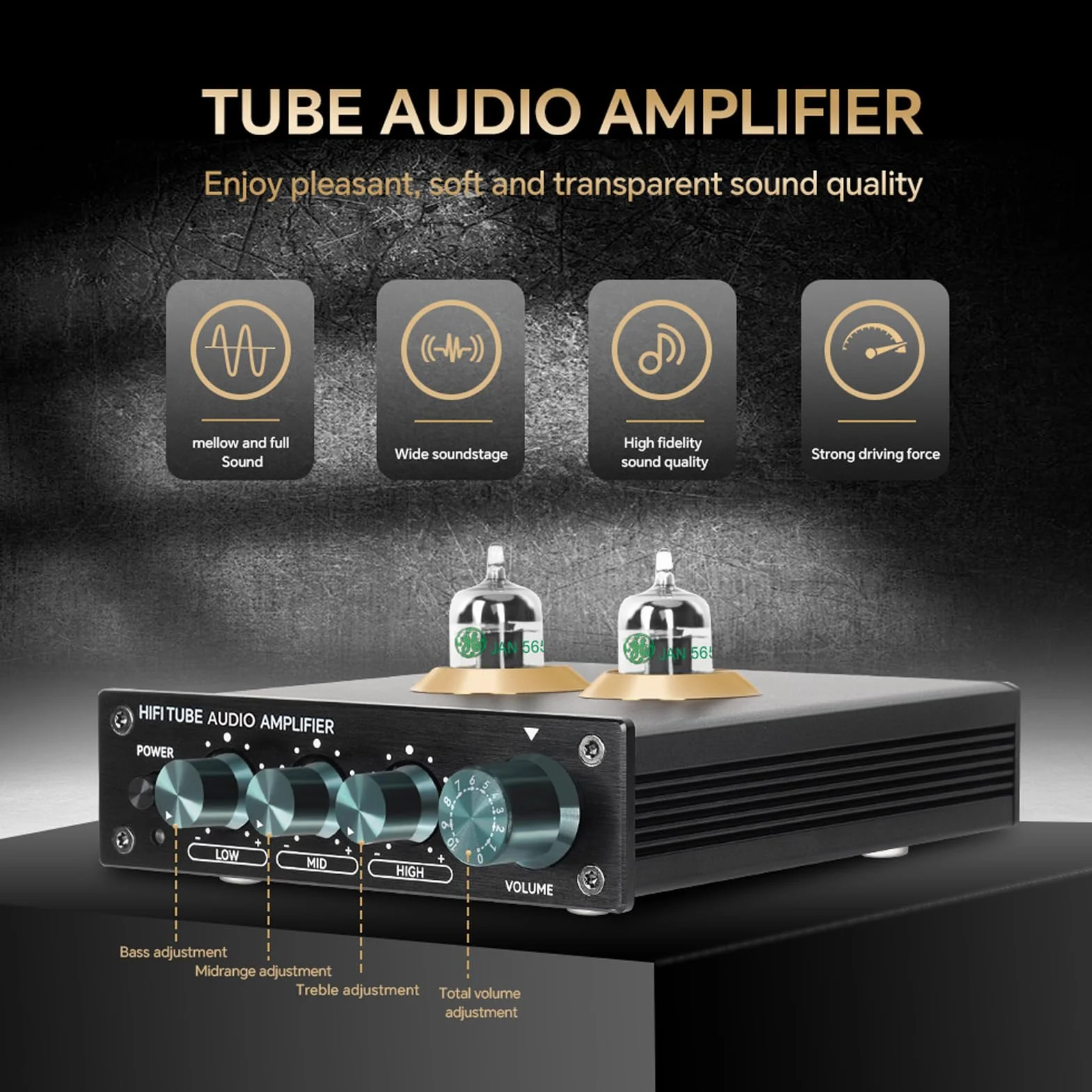 Equalizzatore Audio a 3 Bande Preamplificatore a Valvole HiFi compatibile JAN5654 6J1 6J4 6J5 6AK5 per Lettori CD DVD MP3