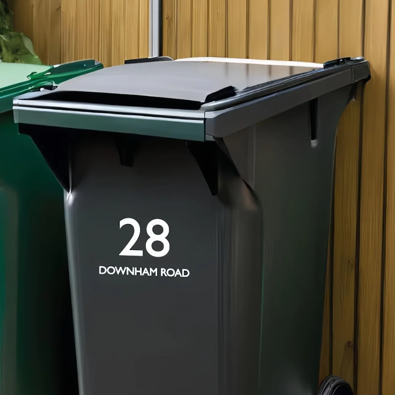 4 X Decalcomanie Personalizzate Impermeabili Per Bidoni Della Spazzatura, Adesivi Con Indirizzo Personalizzato Per Spazzatura, Vinile Con Adesivo, L'uso All'su Bidoni Di Plastica E Metallo