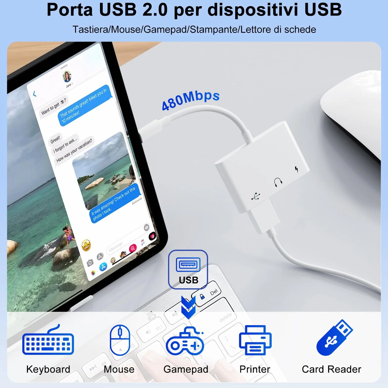 Adattatore USB C Jack 3.5 mm 60W OTG Splitter Audio Tipo C a Aux per iPhone 17/16/15 Samsung Galaxy S25 Ultra A56 S24 S23 iPad Pro Air Pixel