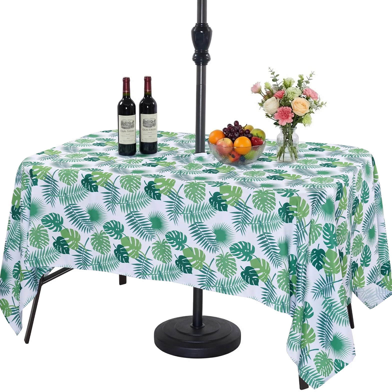 Tovaglia a prova di schizzi con foro per ombrellone 132 x 178 cm per patio giardino