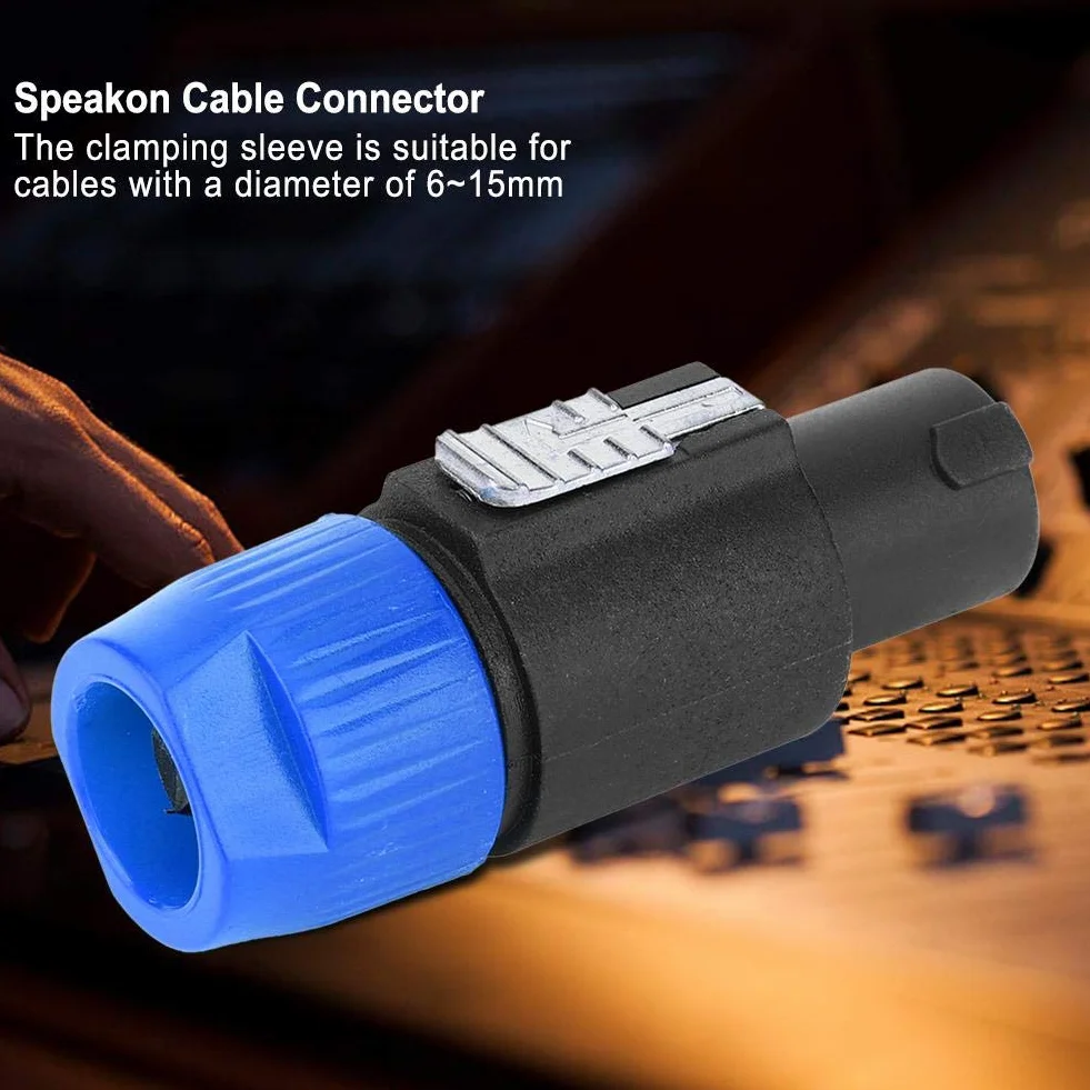 Walfront Connettore per Altoparlanti Audio C-NL4FC Speakon Plug 4 Pin Impermeabile Blu