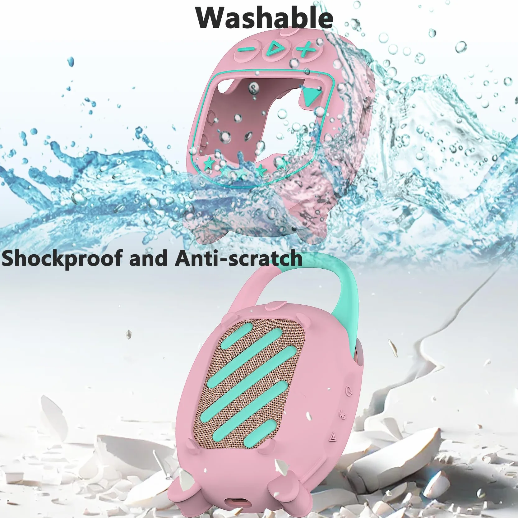 Custodia in silicone per JBL Clip 5 Ultra protettiva per altoparlante Bluetooth portatile rosa