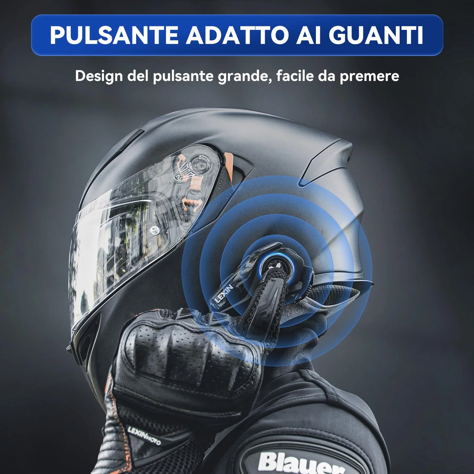 LEXIN G2P Interfono Moto Bluetooth Coppia 1000m 6 Rider Audio HD Radio FM Bluetooth 5.0 Impermeabile IP67 Universale