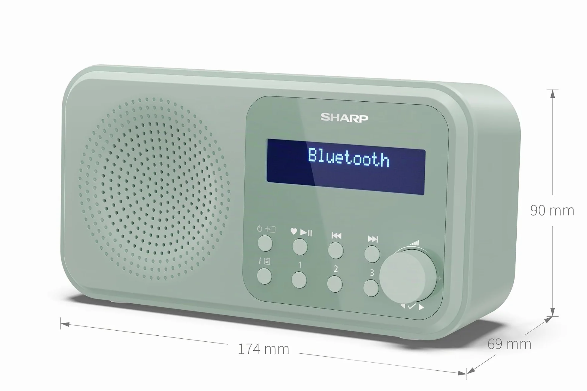 Shap DR-P420(GN) Radio DAB+/DAB/FM Bluetooth Portatile USB Batteria Verde