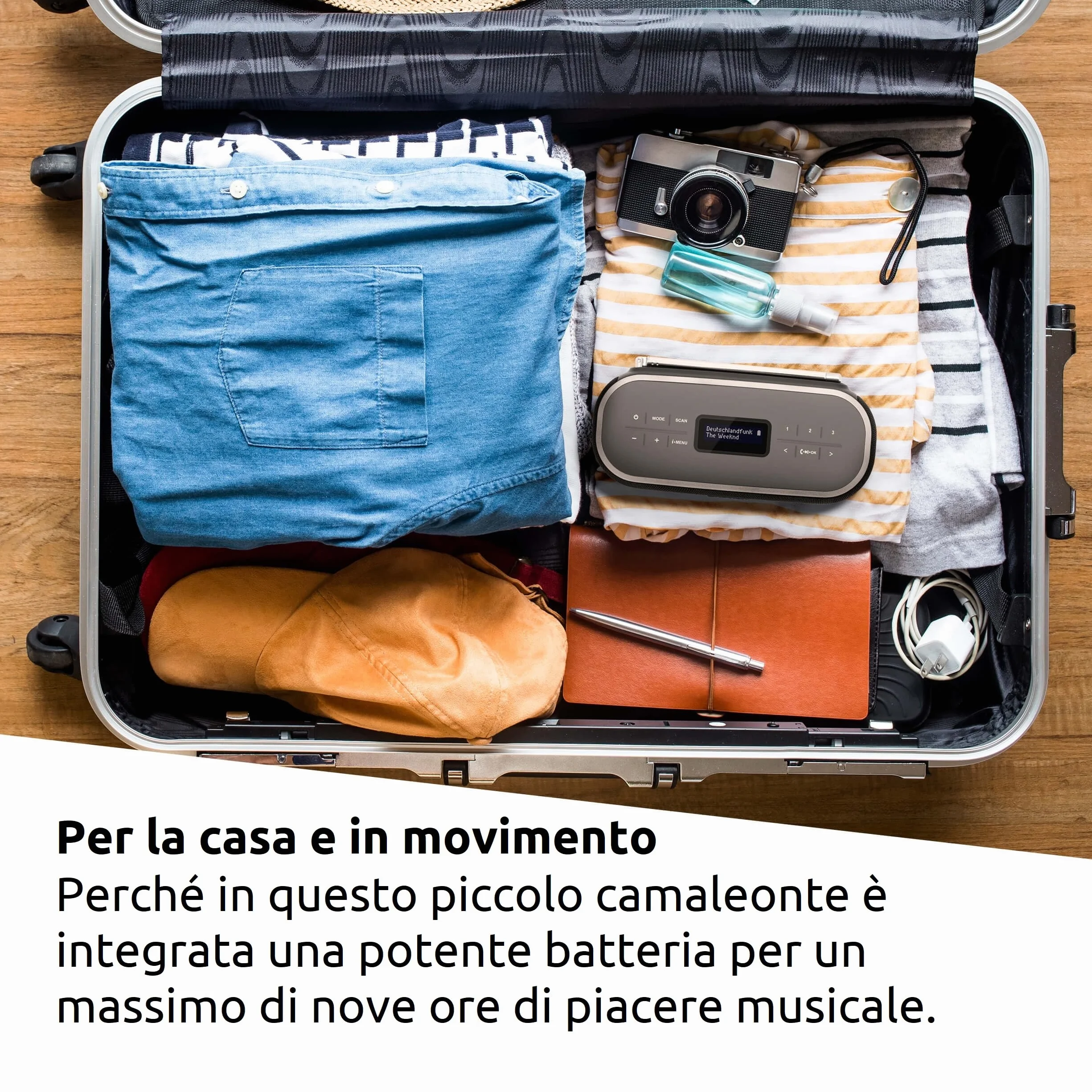 TechniSat VIOLA BT 1 Altoparlante Bluetooth portatile DAB+ FM radio sveglia LCD vivavoce AUX-in 6W