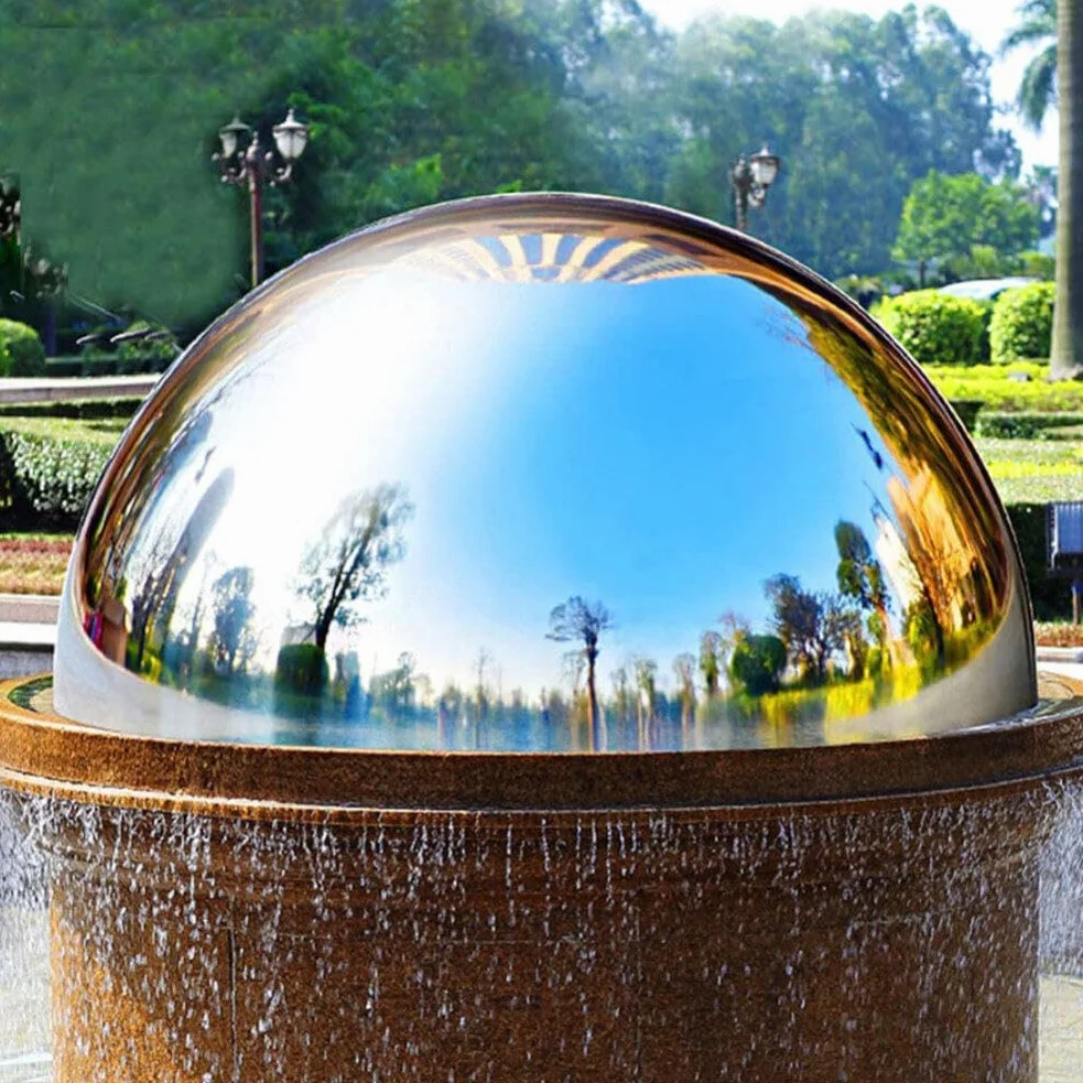 BESPORTBLE Sfera da giardino per esterni, 4 pezzi, emisfero riflettente, per esterni, in acciaio inox robusto