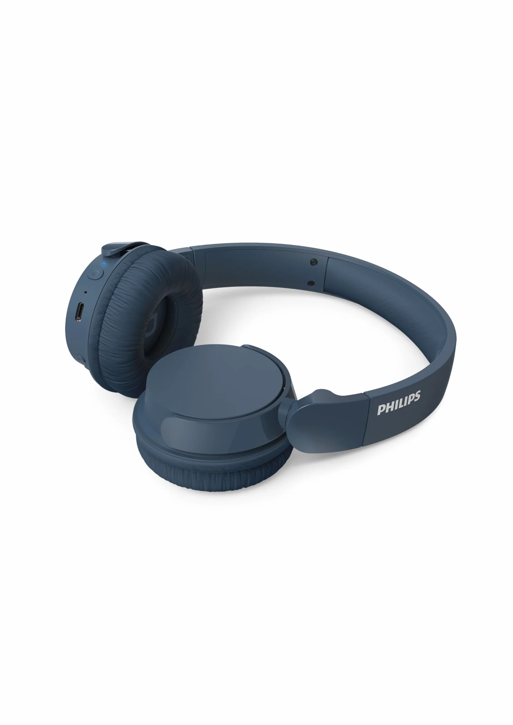 Philips TAH4209BL Cuffie On-Ear Wireless Bluetooth Leggere Isolamento Acustico Passivo 55 Ore Riproduzione Suono Naturale Chiamate Chiare Bassi Dinamici 2 Ore Carica USB-C Blu