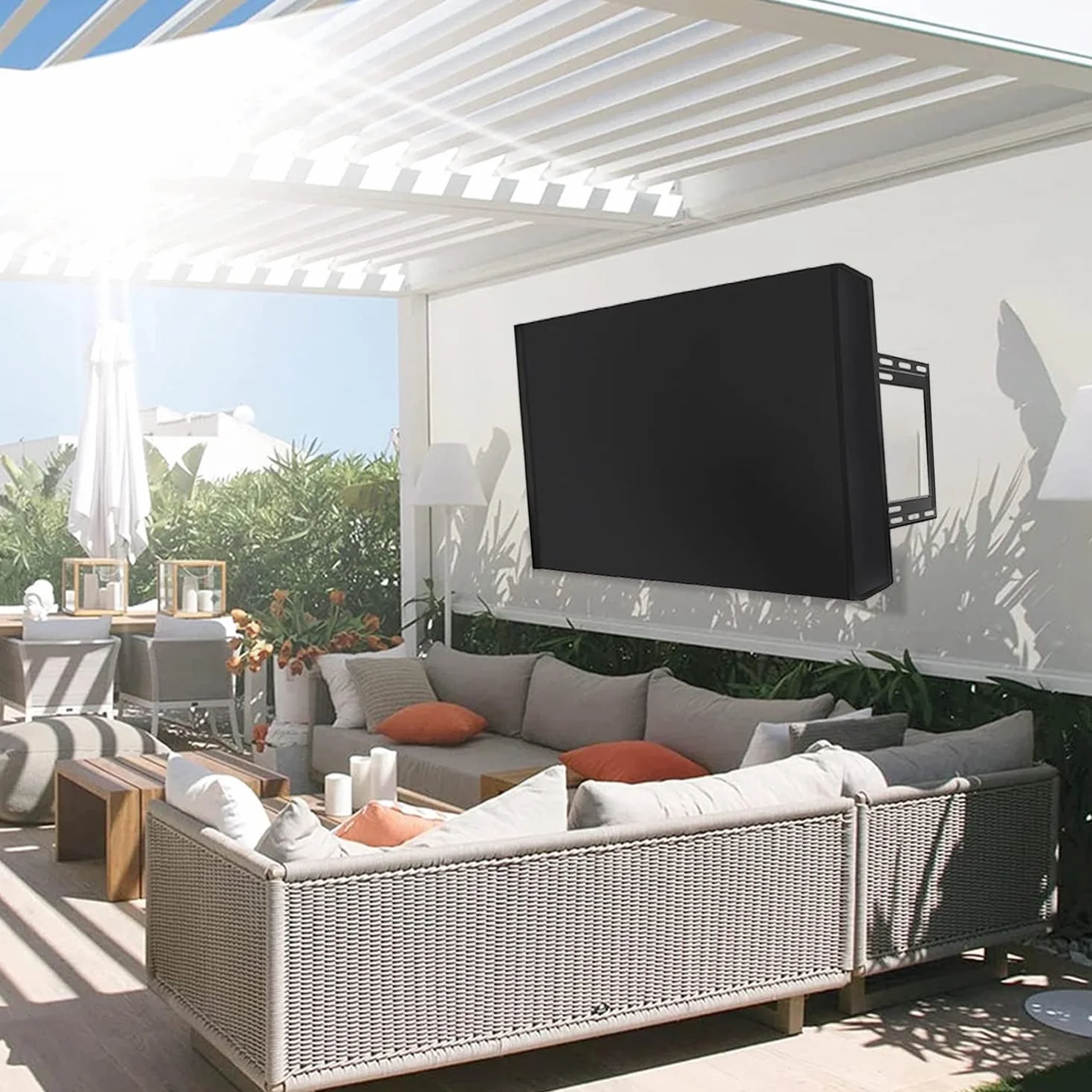 MaxAwe copertura per TV da esterni 118 x 74 x 14 cm resistente alle intemperie nero