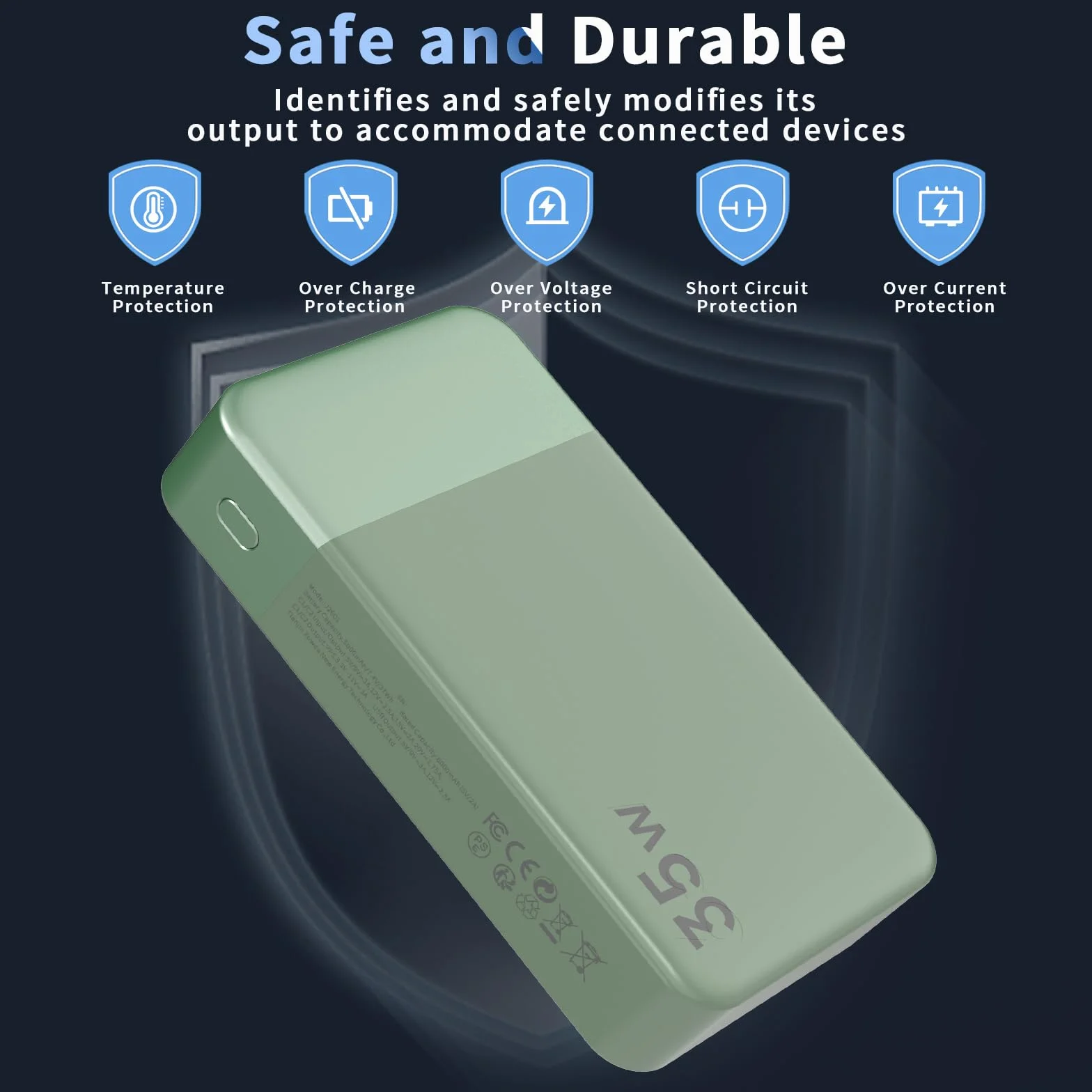 NOBIS Power Bank 20000mAh 35W Ricarica Rapida USB C PD QC Display LED