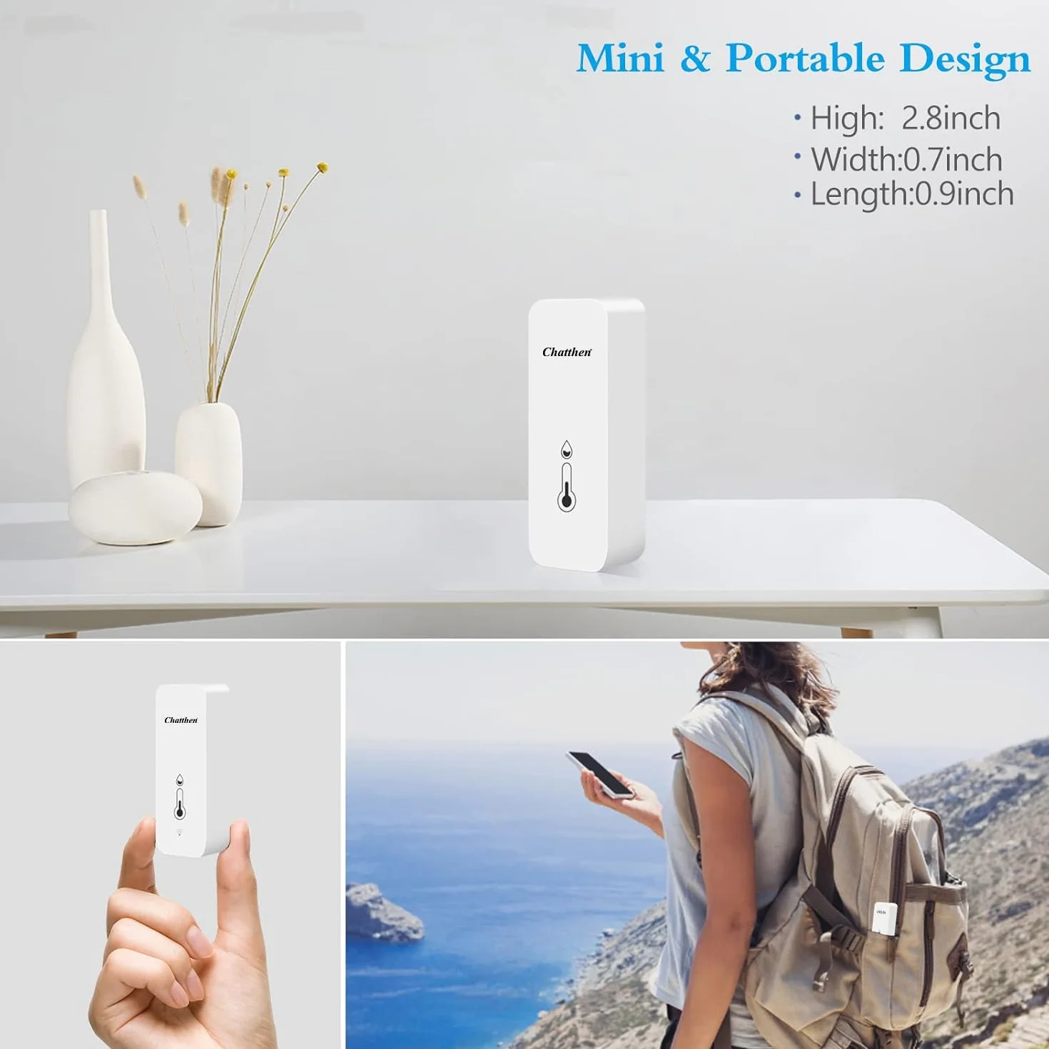 Termometro Igrometro WiFi Tuya Digitale Sensore Temperatura con App, 2 Pack