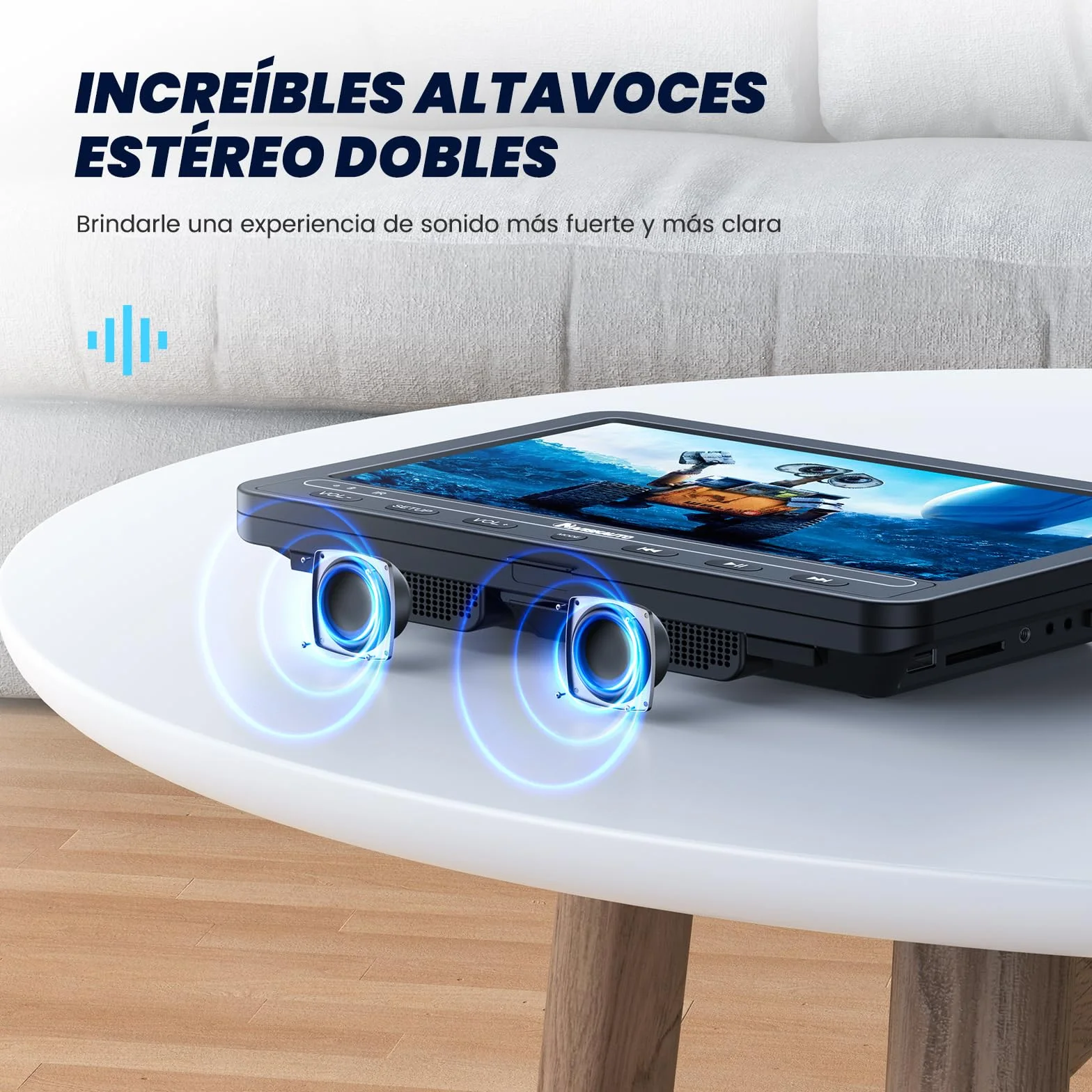 NAVISKAUTO 2 DVD portatile auto per poggiatesta lettore DVD bambini 5 ore batteria ricaricabile SD USB 2 telecomandi