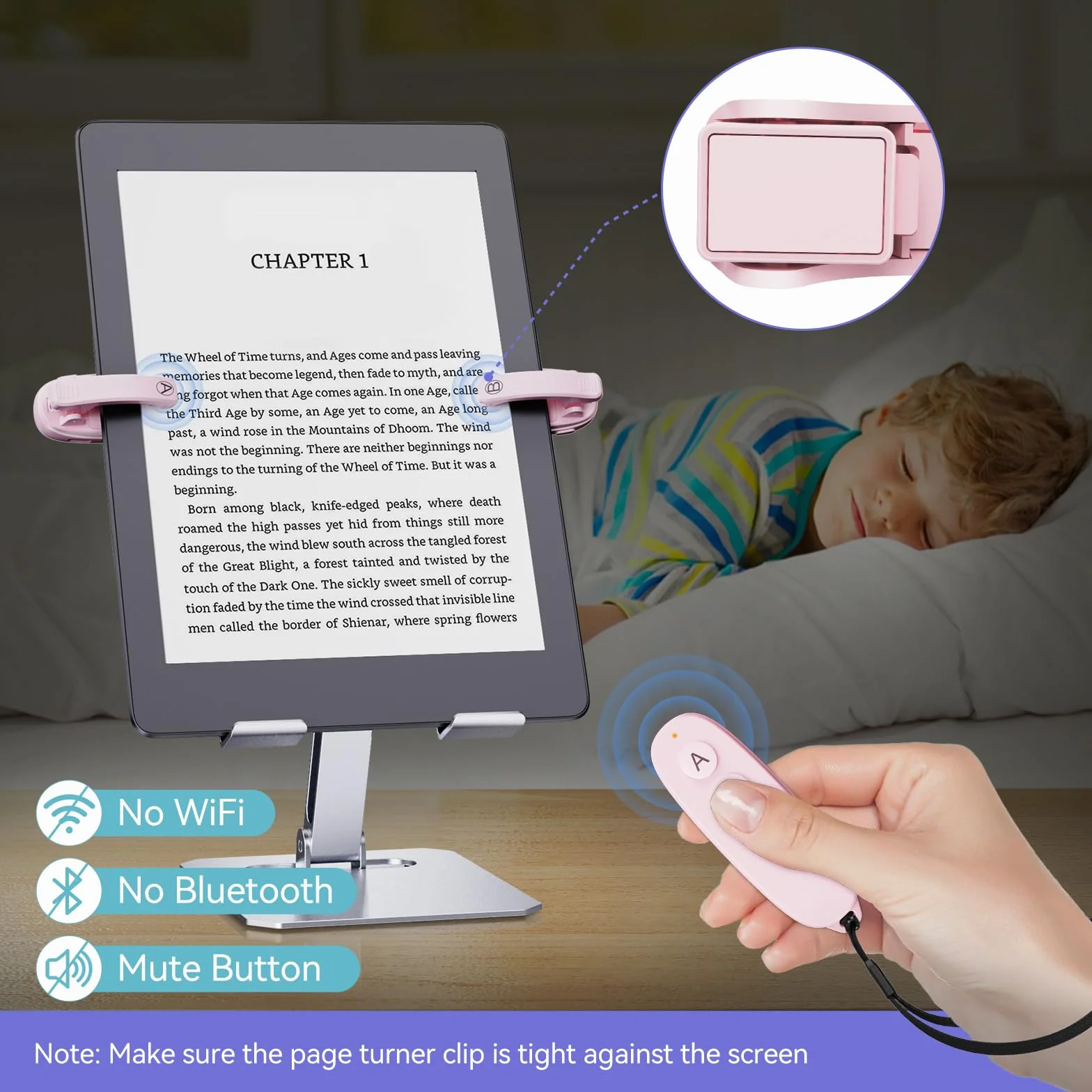 Turner di Pagine di Controllo a Distanza per Kindle Kobo e-Reader, Volta Pagina 2 clip