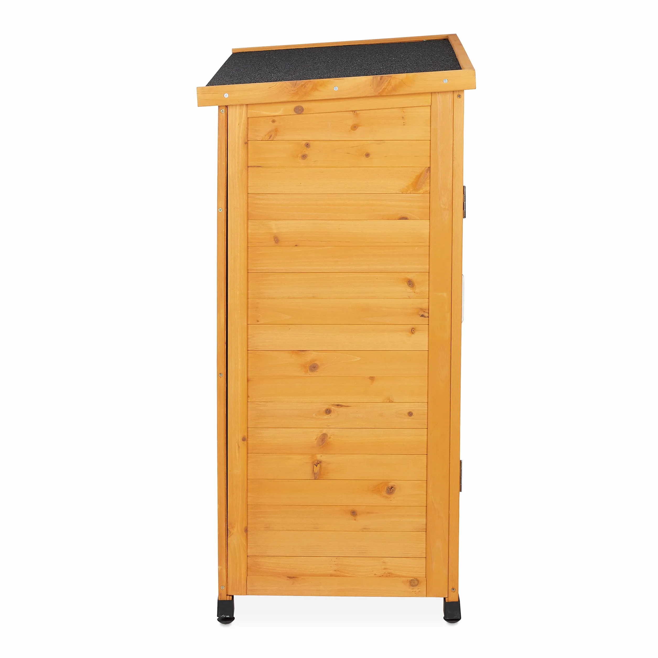 Relaxdays Armadietto da Giardino 3 Scomparti Ripiano Inclinato Mobiletto 2 Ante Legno 97x86,5x47 cm Naturale