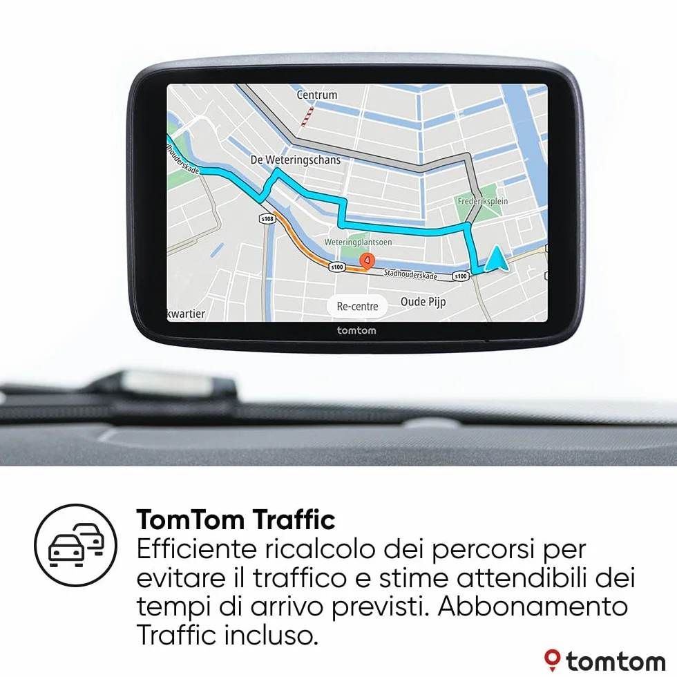 TomTom GO Superior Navigatore Satellitare 7" Auto Traffico Tutor Autovelox Mappe Mondo WiFi Parcheggi Prezzi Benzina