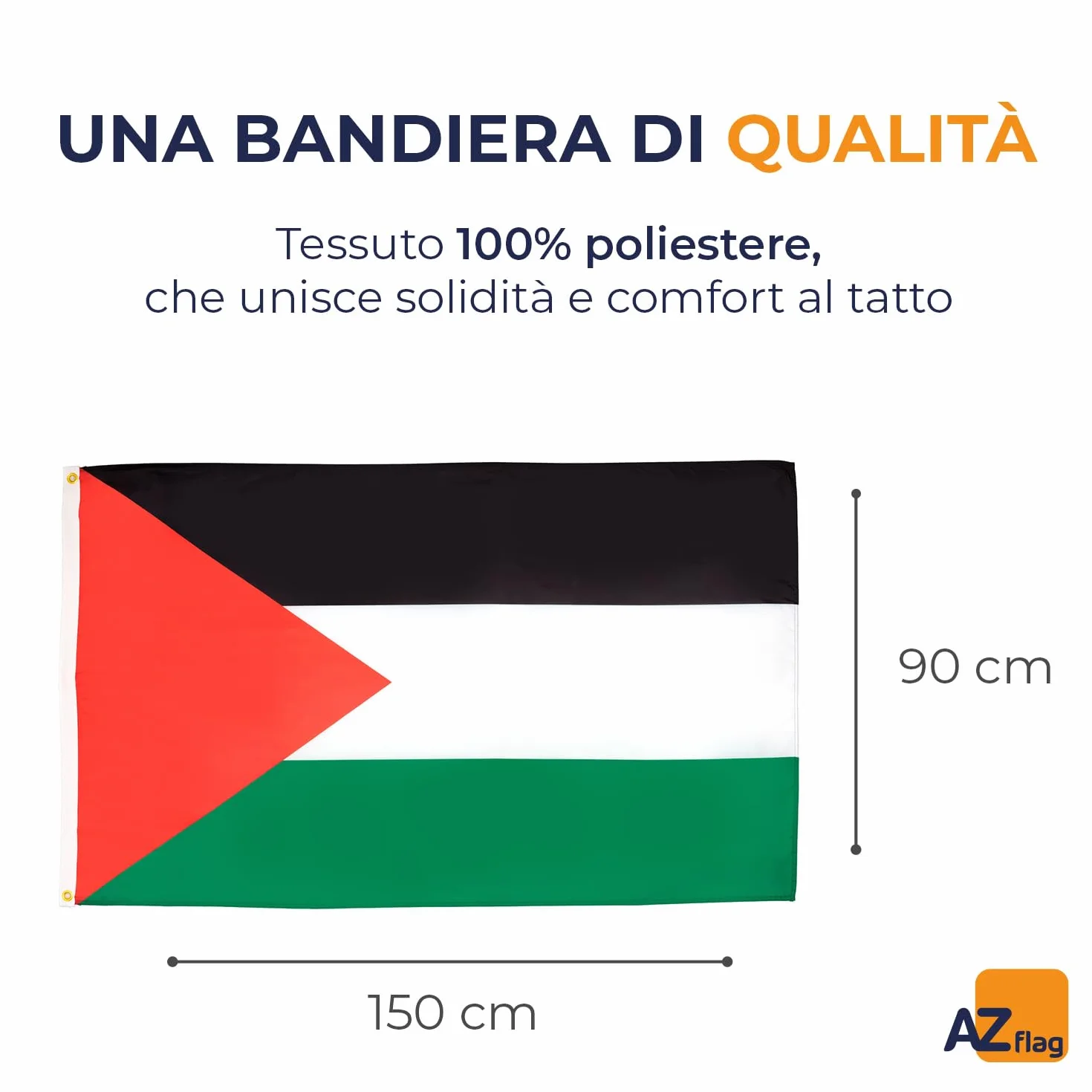 AZ FLAG Bandiera Palestina 150x90cm Poliestere Leggero