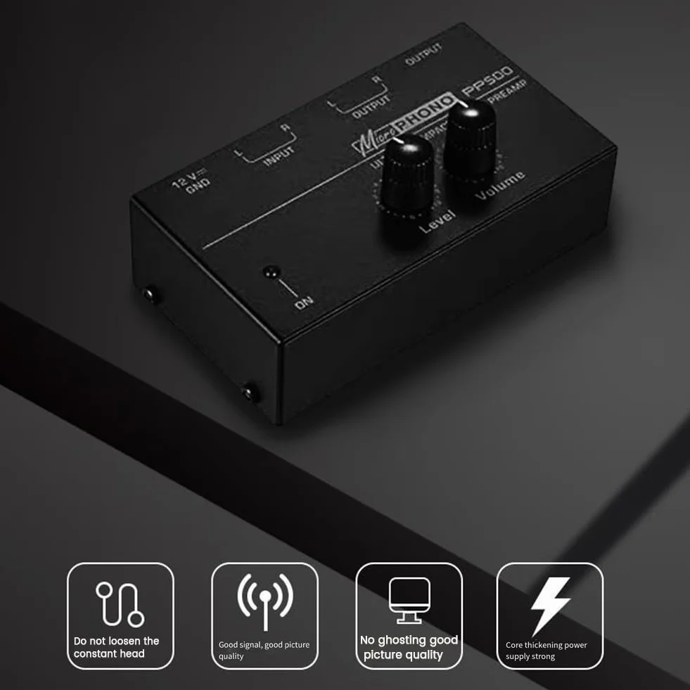 moonsun PP500 Pre Amp Preamplificatore Phono con Level Volume Control Spina EU