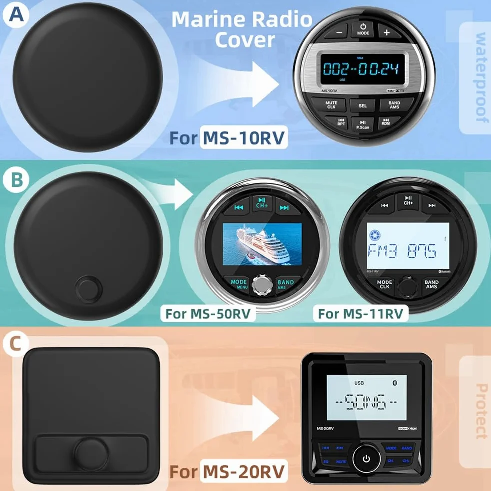 Per La Copertura della Radio Marina MP3 MP5 FM Radio Impermeabile in Silicone per Barche