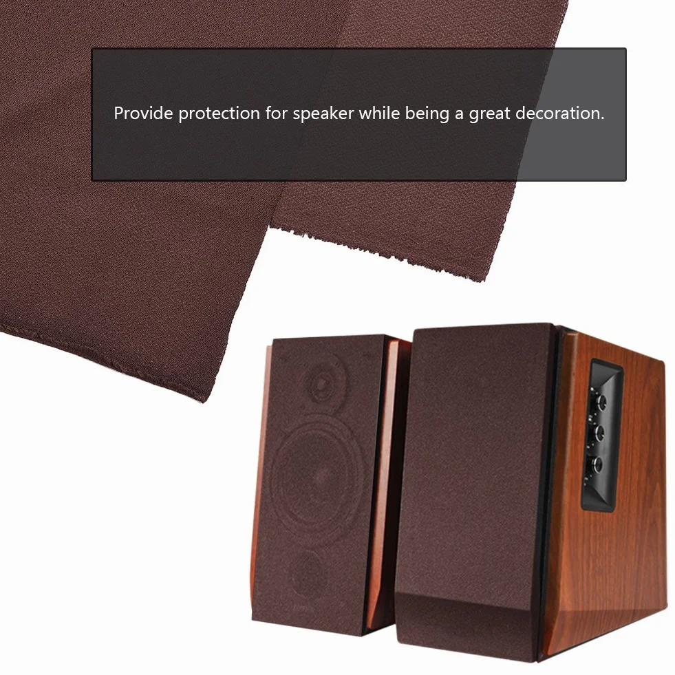 VBESTLIFE Copertura Protettiva Custodia per Altoparlanti 1.7mx0.5m Panno Diffusore Antipolvere in Tessuto Stereo Marrone