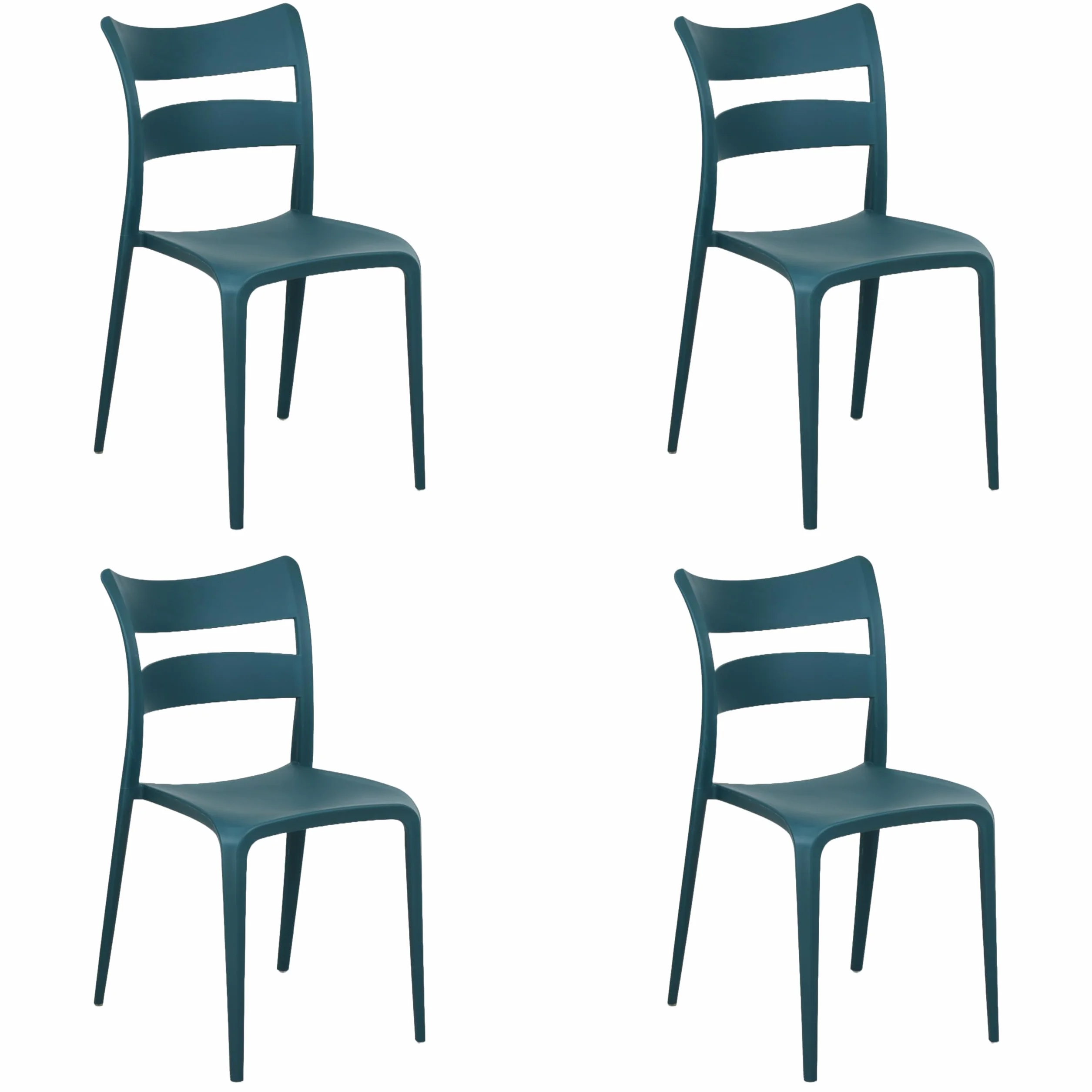 Totò Piccinni Sedia ONDA in Polipropilene moderno design impilabile per esterno e interno (4, Petrolio)