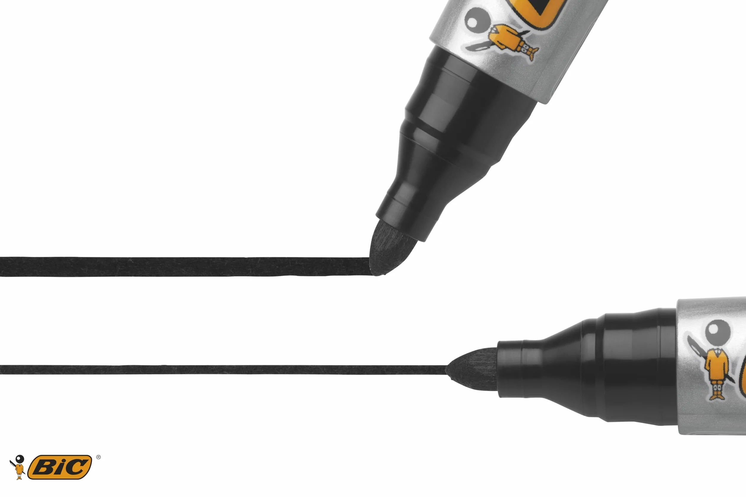 BIC Intensity Marking 2000 Pennarelli Indelebili Neri ECOlutions Punta Tonda Resistente 12 Unità