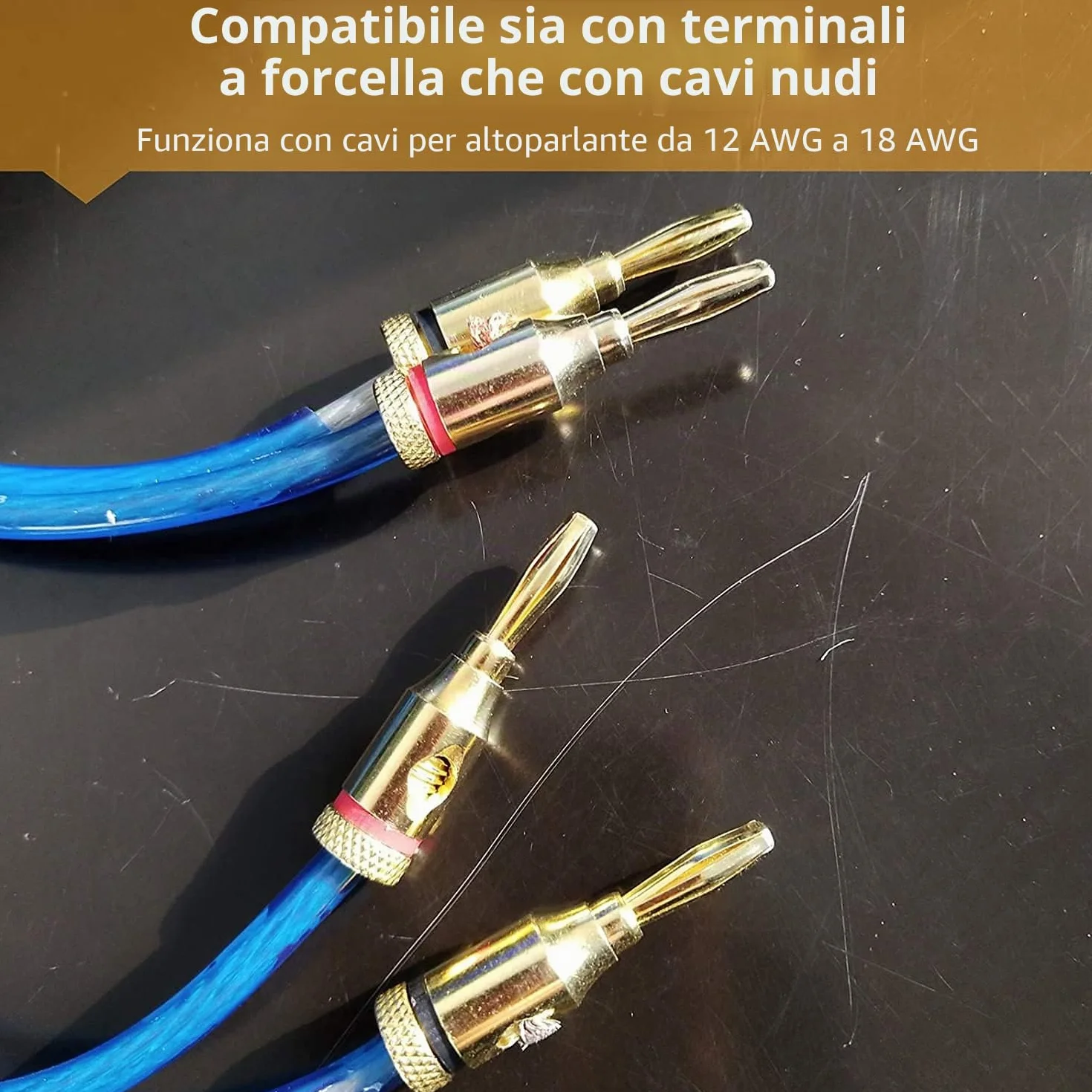 Spine a banana per altoparlanti da 4 mm, connettori per cavi, Greluma 10 pezzi