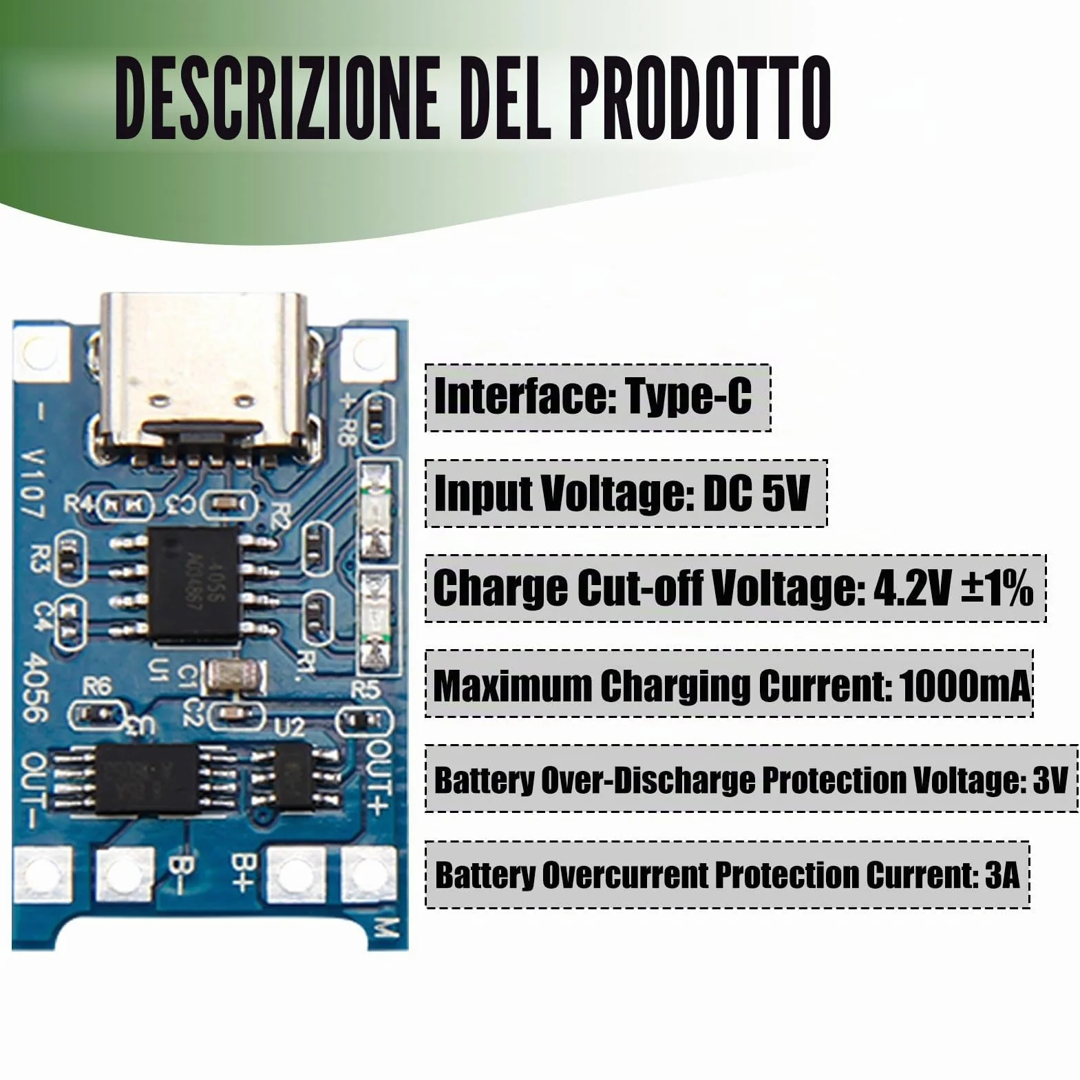 Porta Batterie 3.7V 18650 Custodia Plastica con Slot Singolo + 10 Moduli Caricabatterie USB Tipo-C 5V 1A, Custodie e Cavi Inclusi