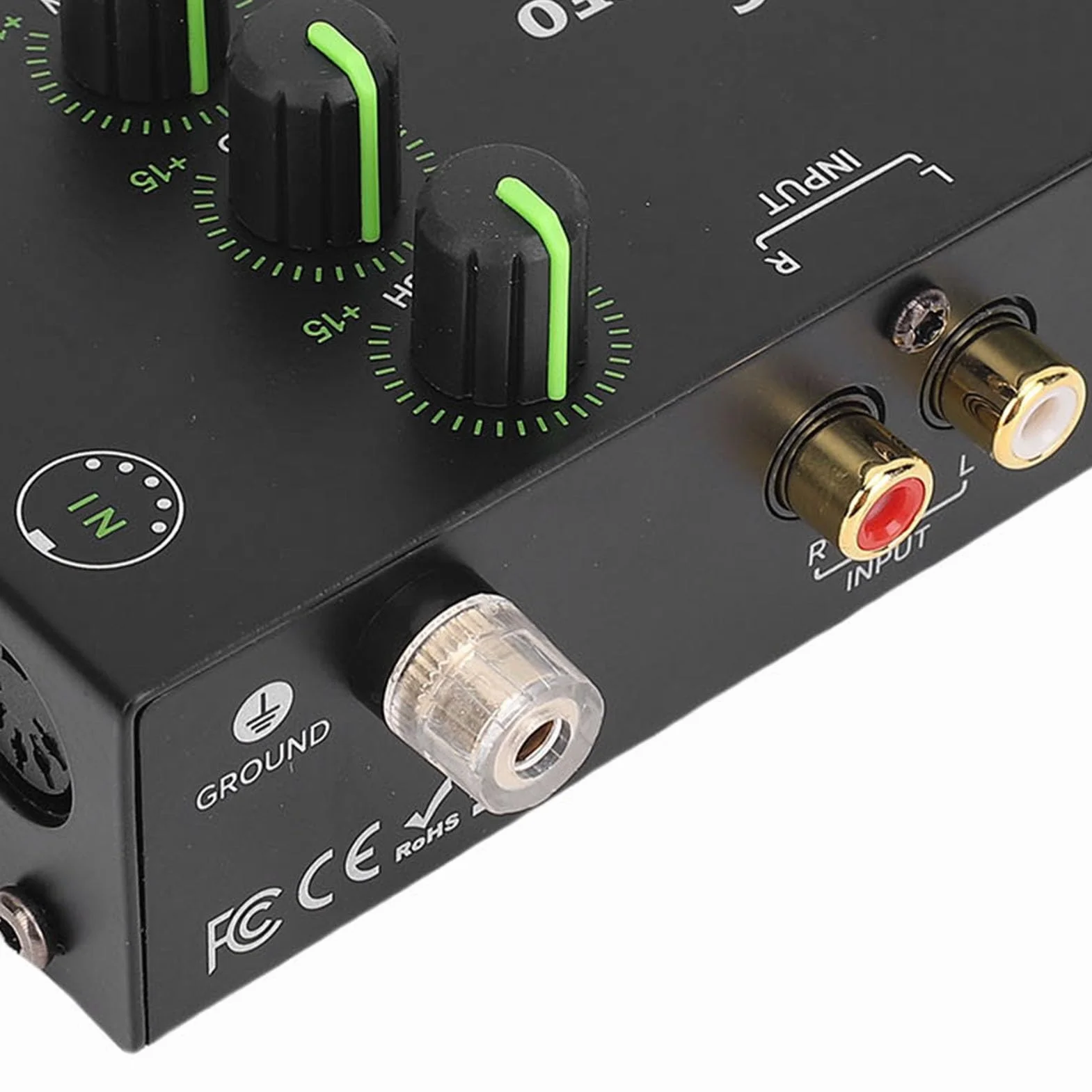 Keenso Preamplificatore Fono MM MC per Giradischi, Lega di Alluminio, Controllo Frequenza, Spina Europea