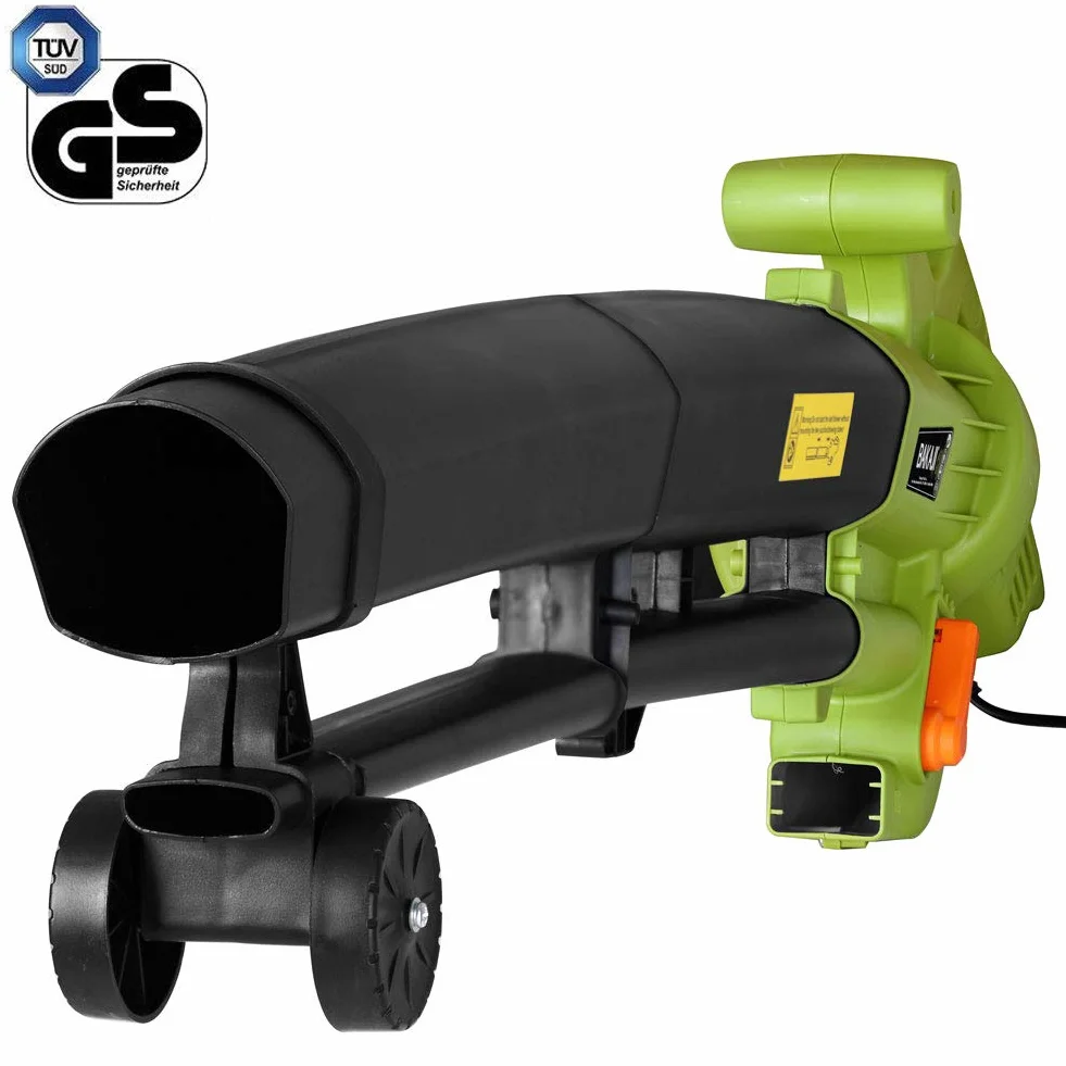 Aspirafoglie Elettrico da Giardino 3 in 1 Aspiratore Trituratore e Soffiatore Soffia Foglie Potenza 3000 W con Serbatoio di Raccolta 45lt Rotelle e Tracolla per Manutenzione Spazi Esterni