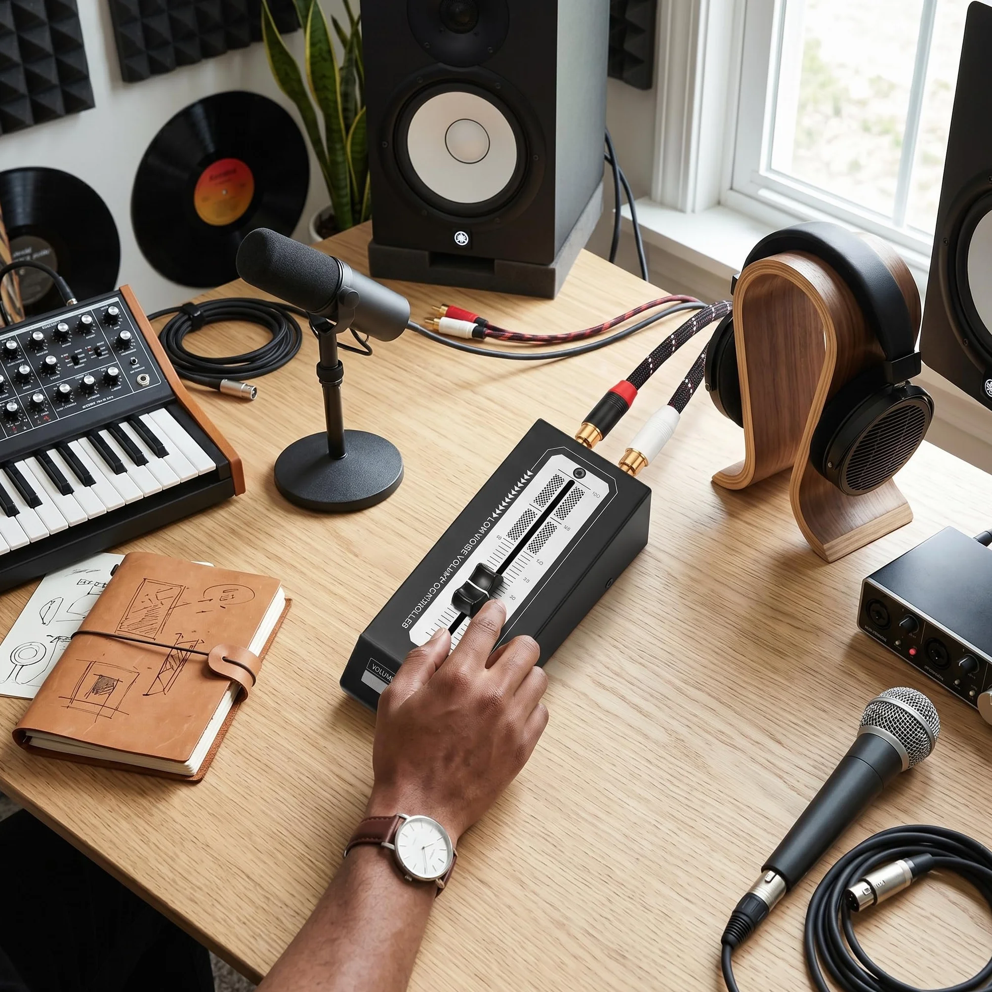 Mini Controller di Volume Passivo Preamplificatore HiFi per Altoparlanti Monitor Attivi