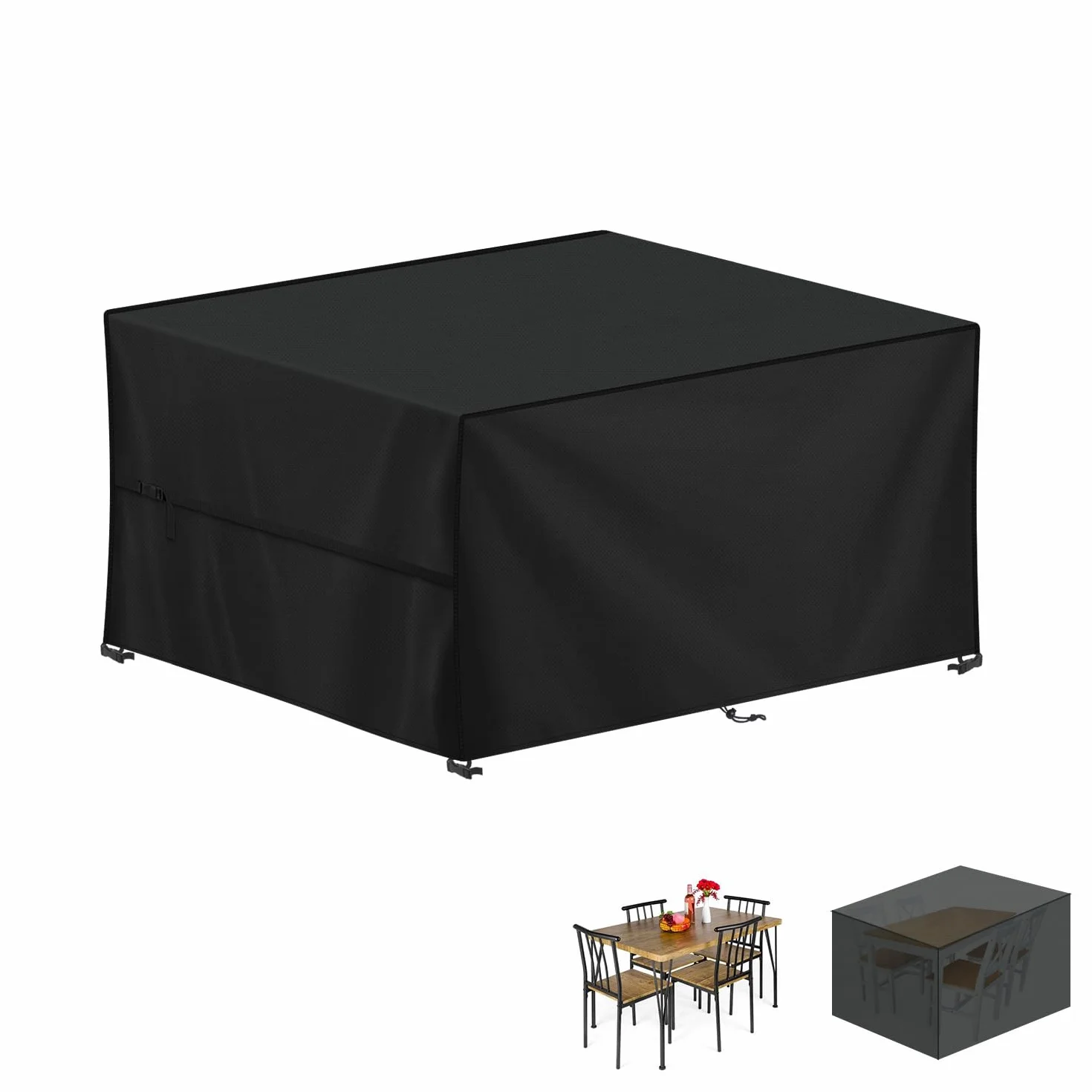 Copertura Tavolo Esterno 130x90x80cm Rettangolare Impermeabile Tessuto Oxford 420D Antivento