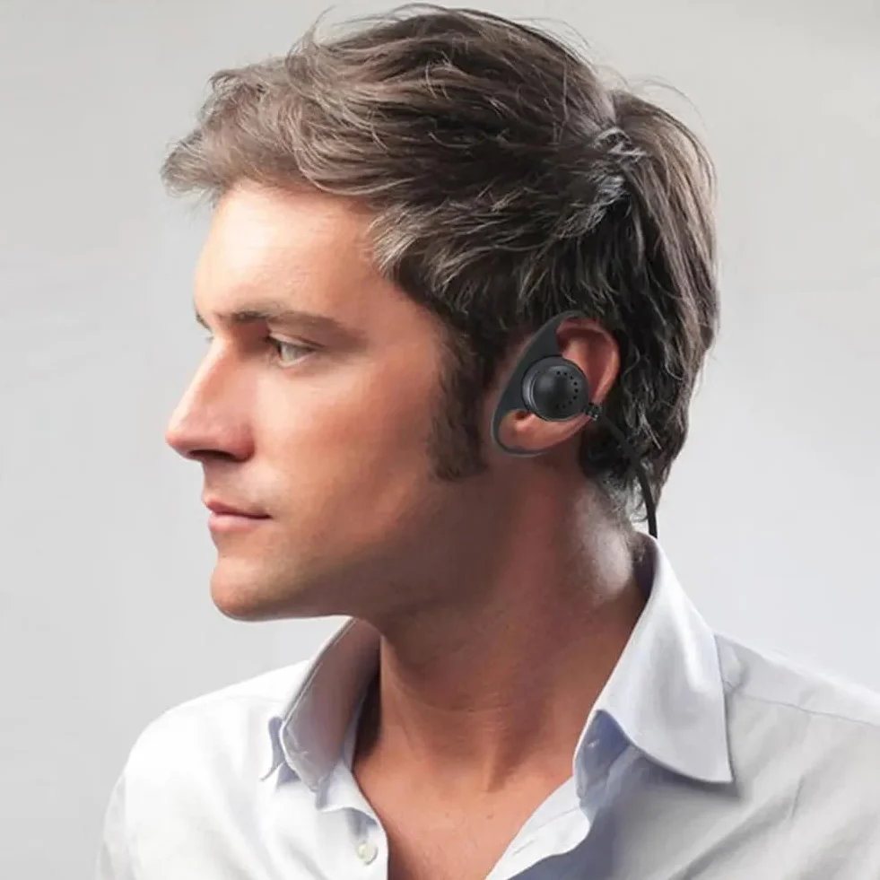 Cuffie mono a doppio canale a forma di G, jack 3,5 mm, 1 metro, per PC, Skype, VoIP