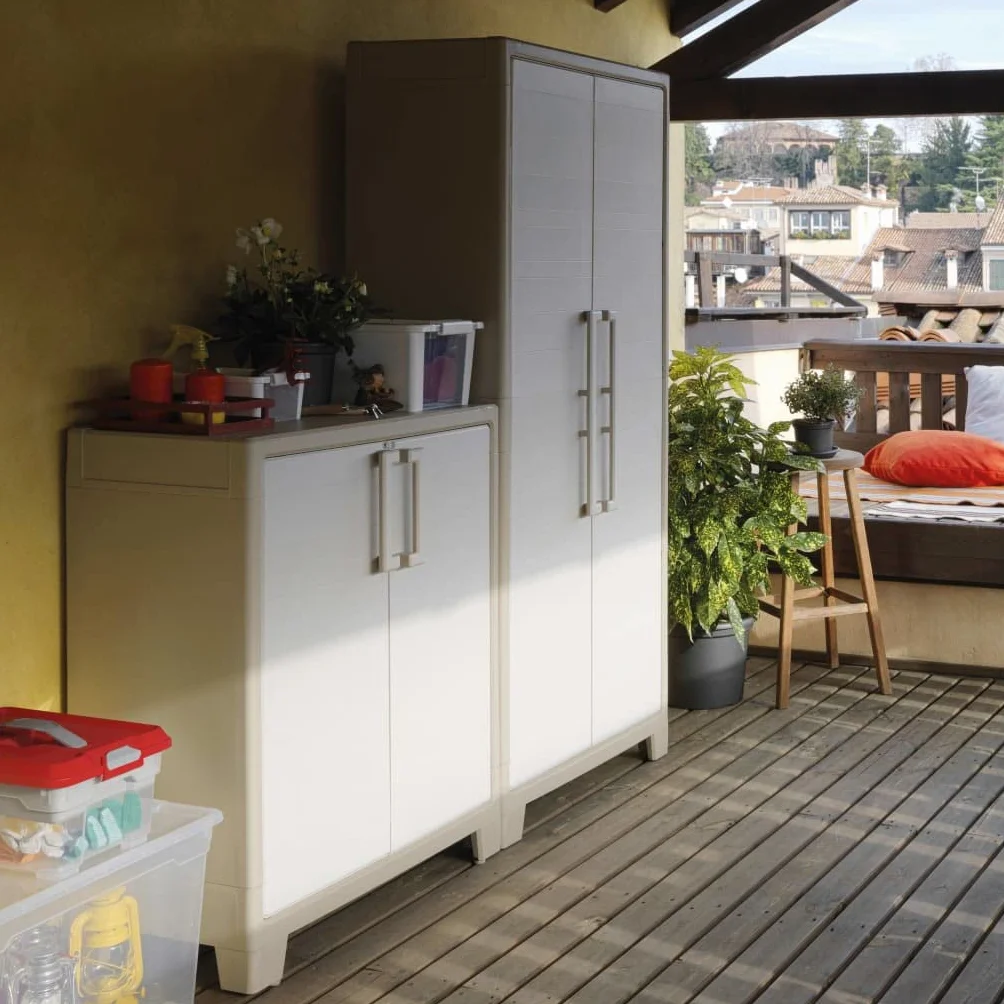 Keter Gulliver Basso XL Armadio 2 Ripiani 80x44x100 cm Sabbia Beige