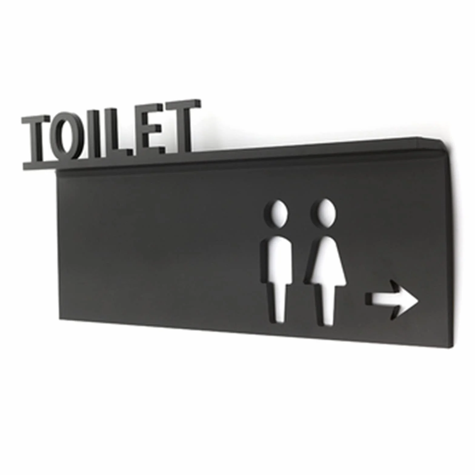 Targa for Porta del WC, Targa for Servizi Igienici, Segni di Identificazione Toilette for Uomini e Donne con Freccia, Icone in Rilievo 3D, Targhe for Porte del Bagno for Uffici, Aziende e Ristoranti (