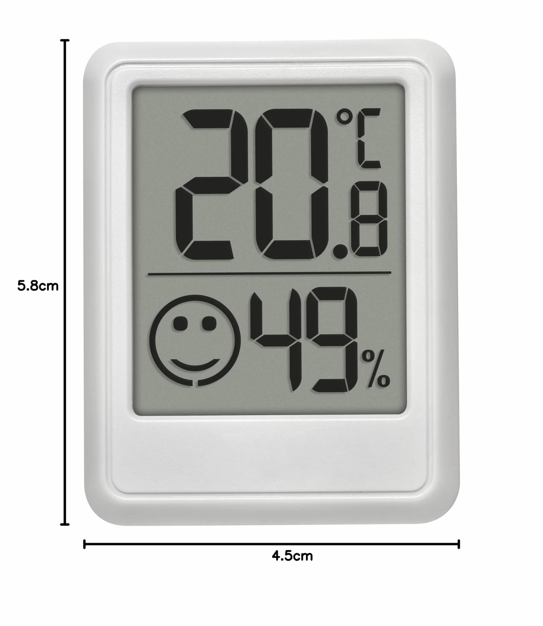 TFA Dostmann Mini termometro ambiente digitale interno 30.5060.02, igrometro, misura umidità temperatura, bianco
