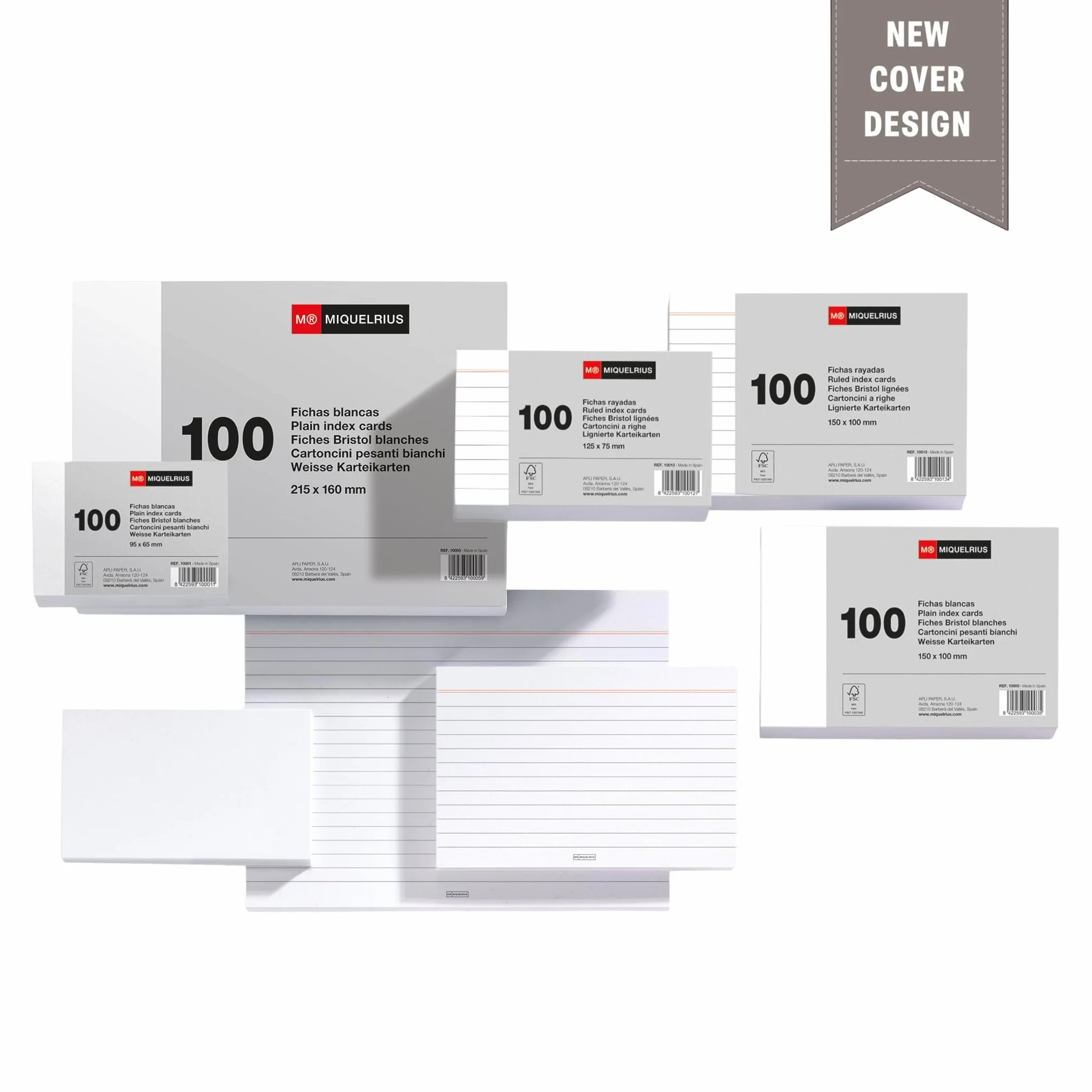 Miquelrius Flashcards 100 Schede di Studio Bianco 150 x 100 mm Cartoncino 200 g/m² Materiale Scolastico