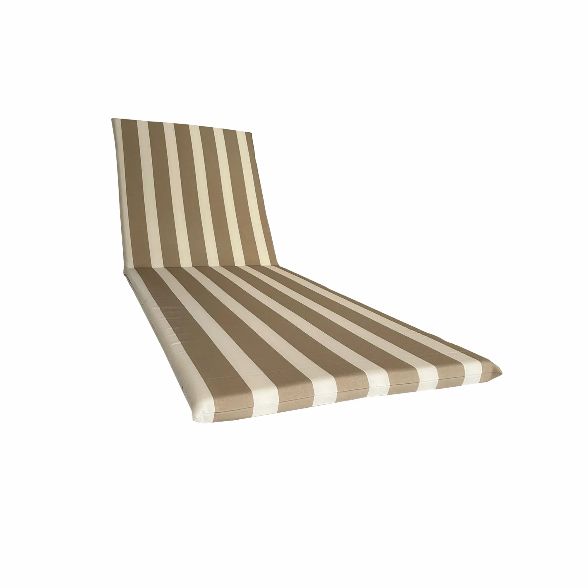 Il Tuo Artigiano Design Cuscino Impermeabile per Lettino prendisole fasciato - 190x60 cm Poliestere Idrorepellente - Cuscino sfoderabile made in Italy (Bianco e beige)