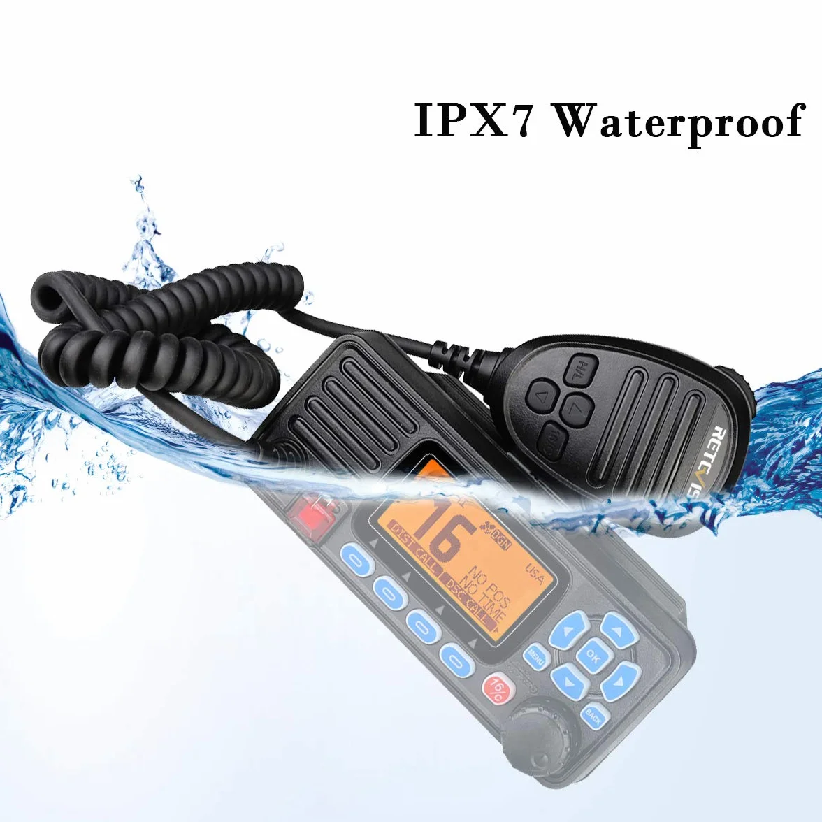 Retevis RA27 Ricetrasmettitore VHF Marino Portatile Impermeabile IP67 DSC GPS 88 Canali