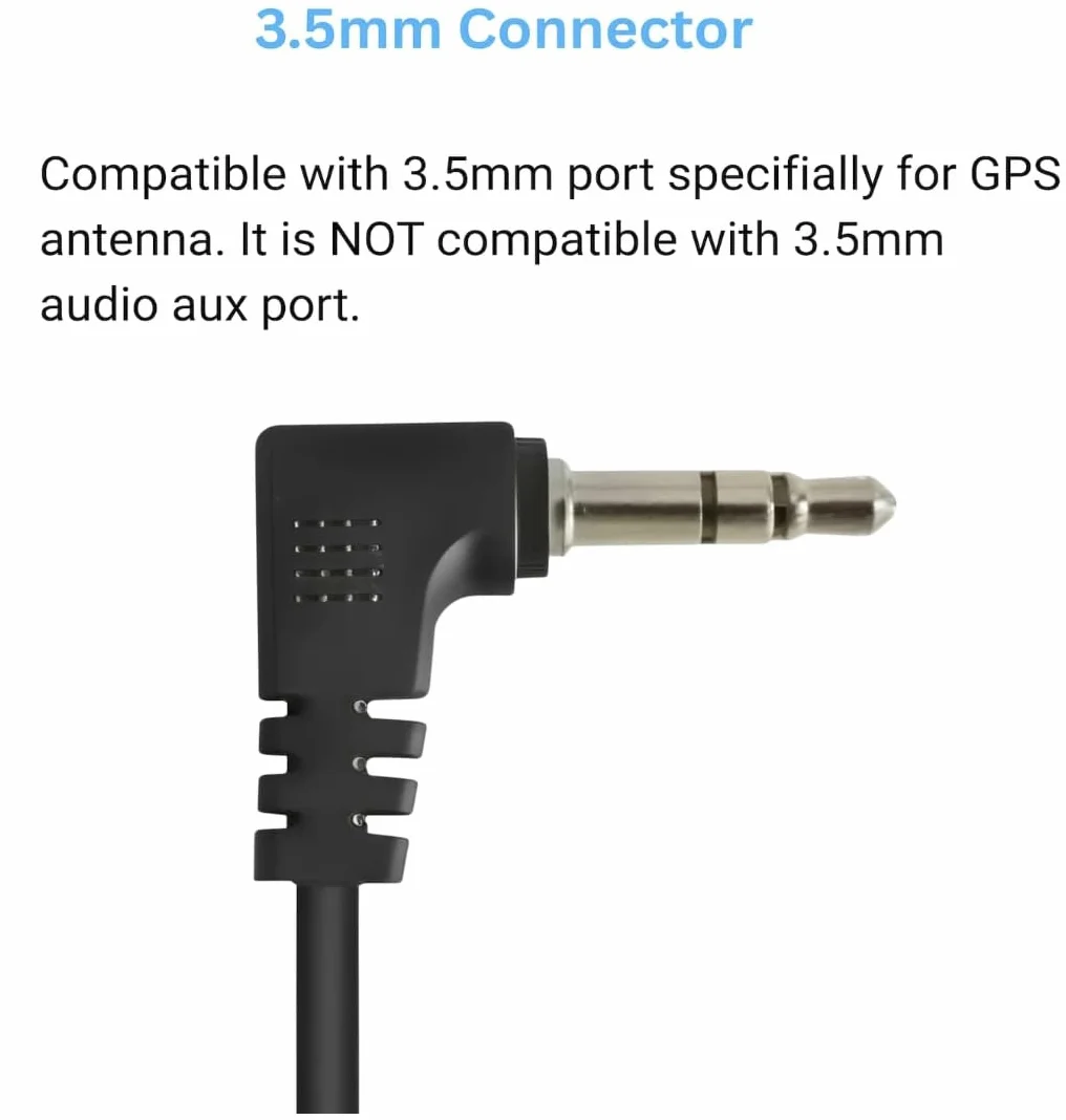 Antenna GPS Attiva per Auto 3 Metri RG174 3,5mm 3Pin Base Magnetica 28dB
