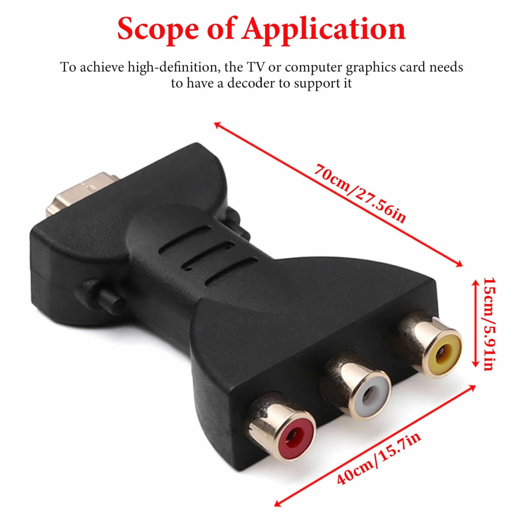 Convertitore HDMI ad AV adattatore portatile rosso bianco giallo per TV monitor HD