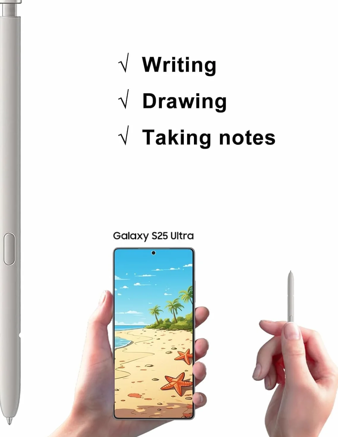 Samsung Galaxy S25 Ultra S Pen di Ricambio, Stilo Digitale Grigio