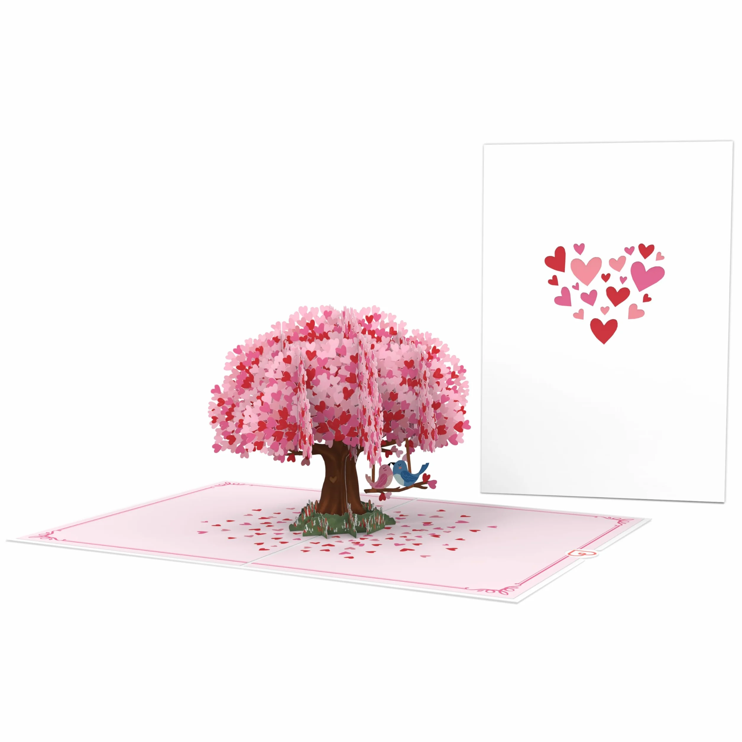Papercrush® Pop-up Biglietto 3D Albero di Cuore con Tortora - Biglietto Auguri Romantico per Anniversario Fidanzamento per Lui e Lei