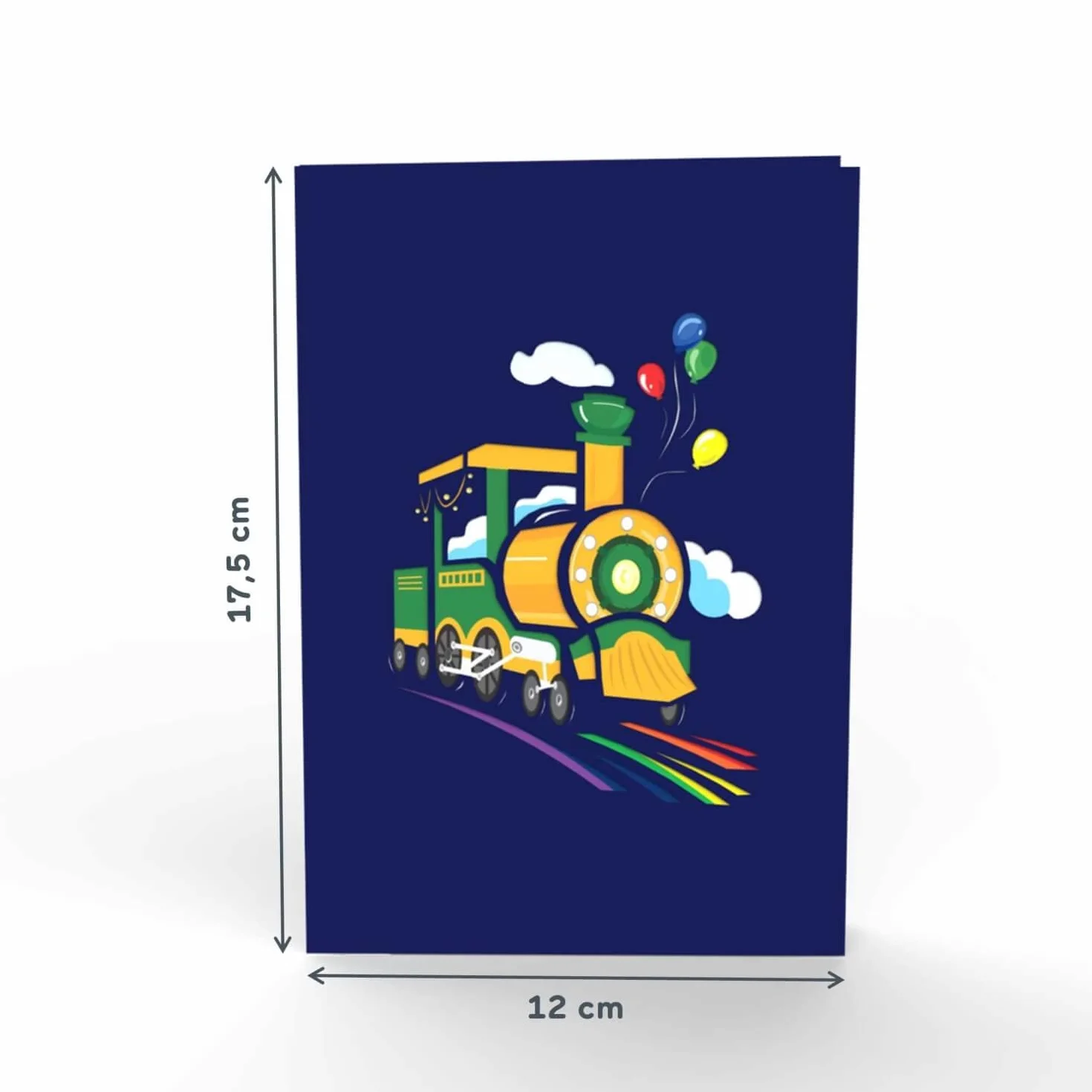 Papercrush® Biglietto Pop-Up Treno di Compleanno 3D con Ferrovia, Animali e Regali per Bambini con Busta per Denaro
