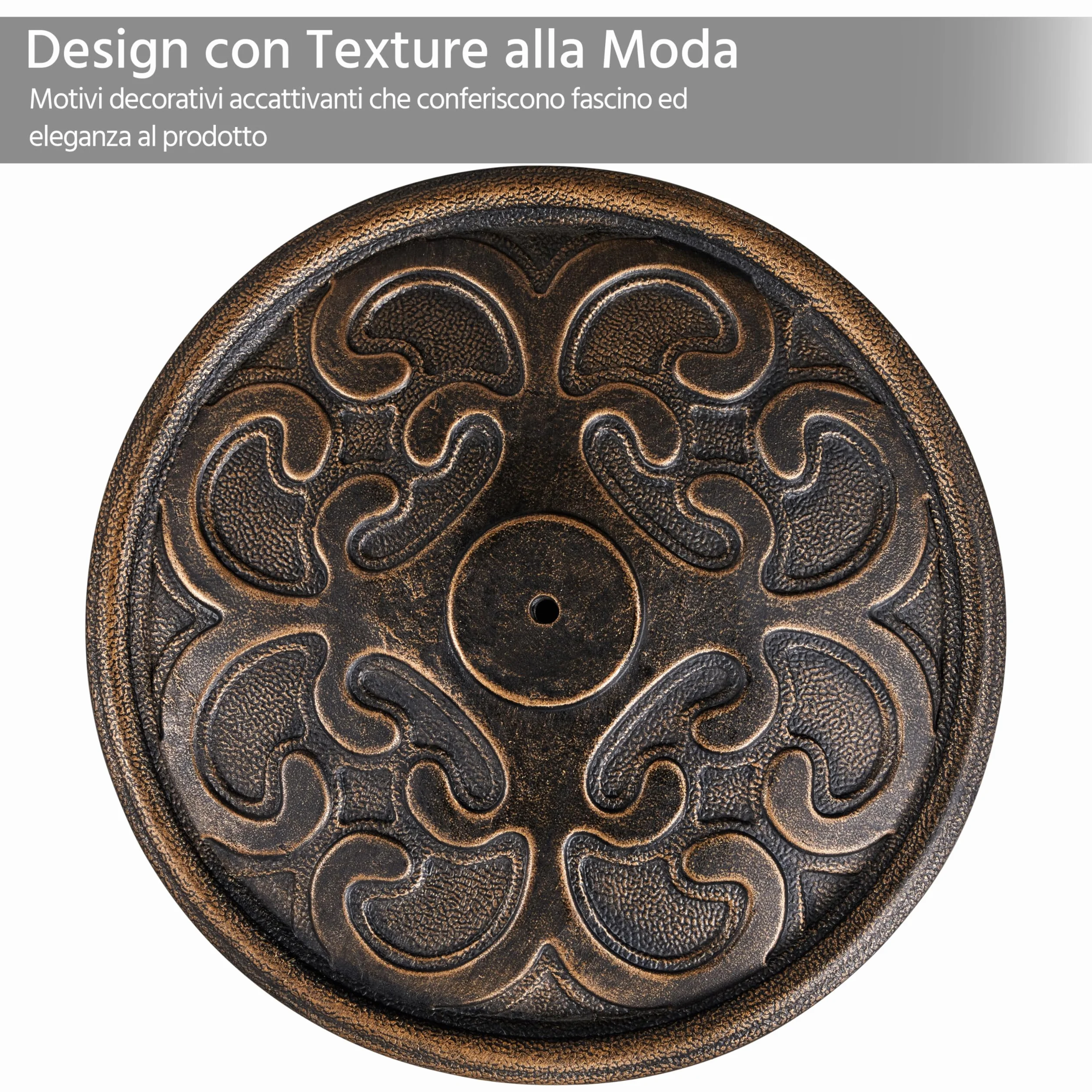 Yaheetech Base per Ombrellone da Giardino in Resina e Metallo Supporto 10 kg per Pali da Ø38mm e Ø48mm con Effetto in Ghisa Esterno Veranda Terrazza Piscina Spiaggia Patio Bronzo
