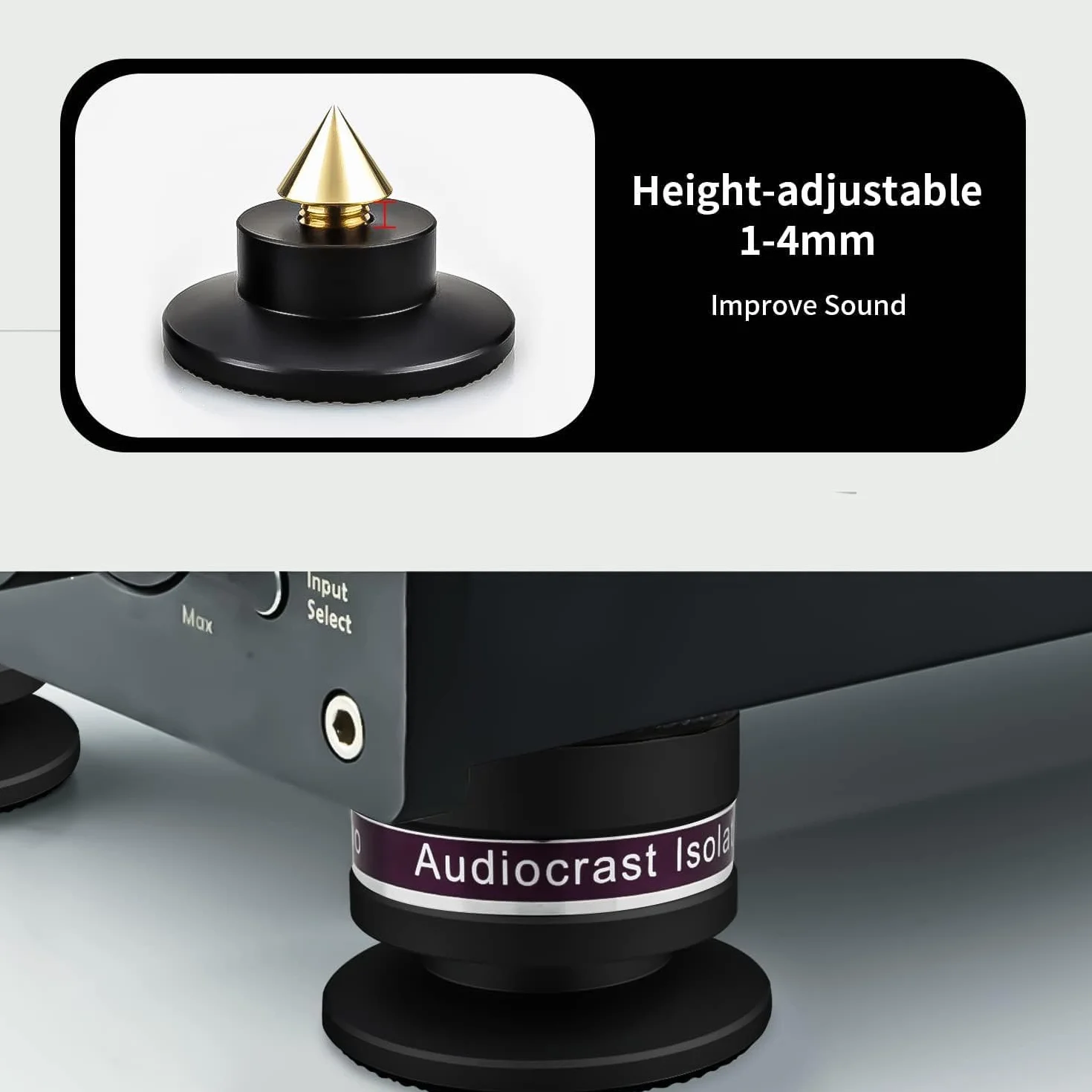 Tertullus Set 4 picchetti regolabili altezza subwoofer altoparlanti carico 50 kg