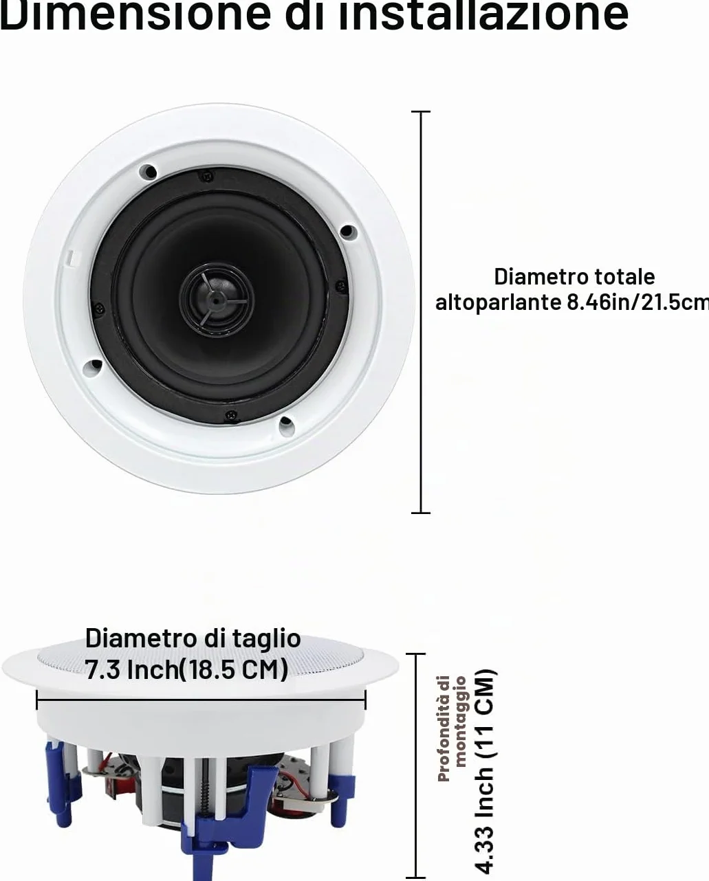 Herdio Altoparlanti da Soffitto Bluetooth 5,25 Pollici 600 Watt 4 Pezzi