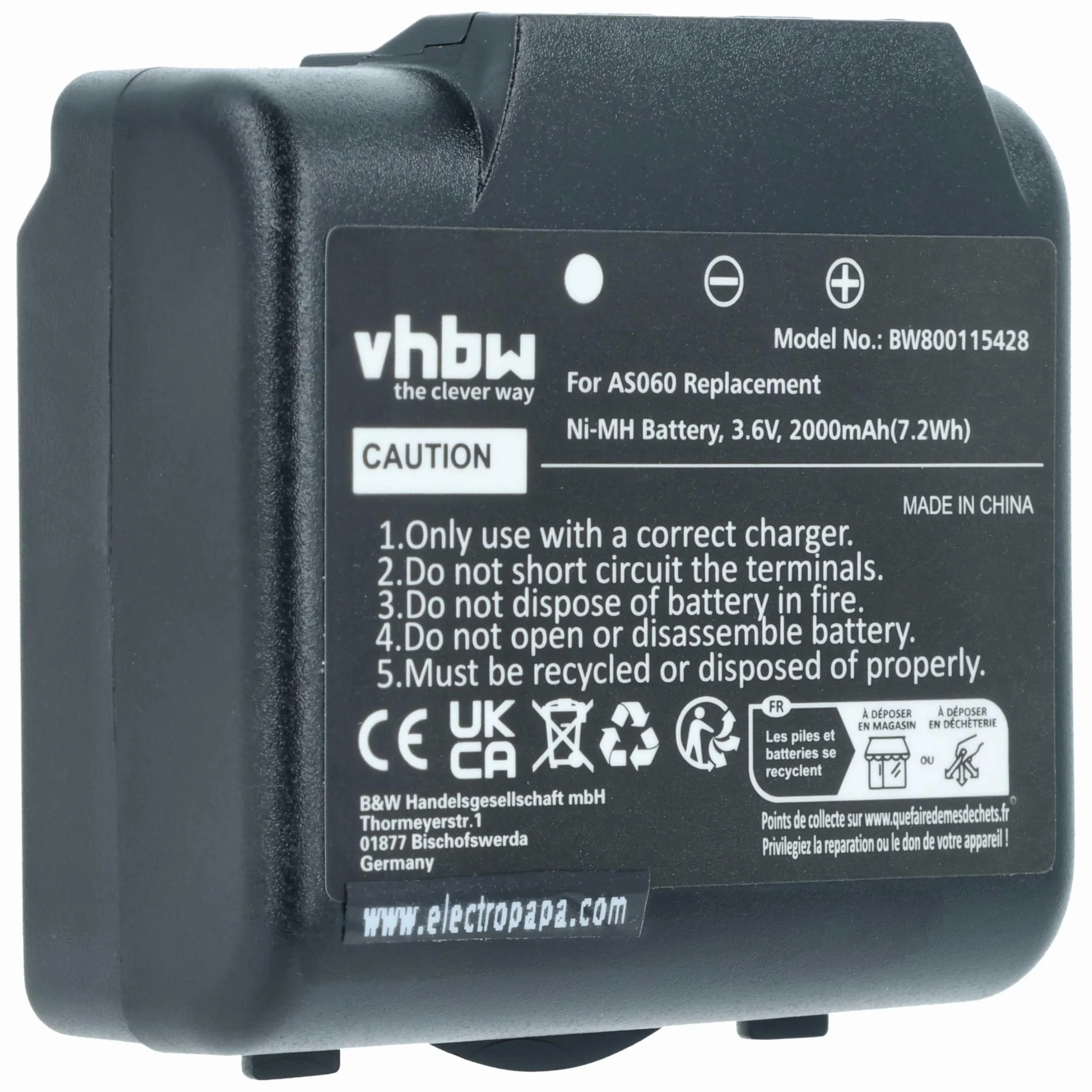 Bateria do IMET M550 Ares M550S Thor BE5500 BE3600 2000mAh 3,6V NiMH Nero