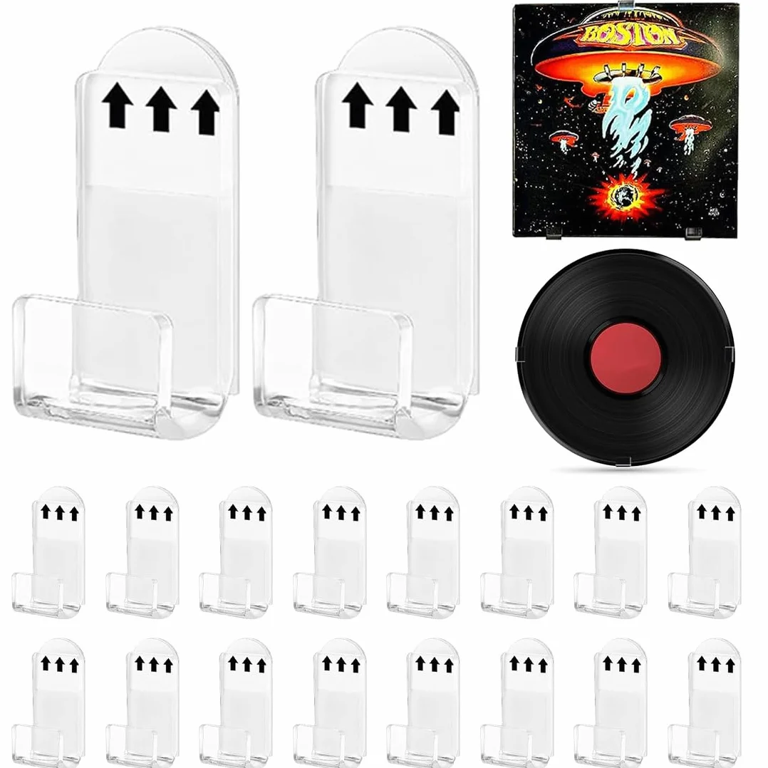 Pezzi Supporto da Parete per Dischi in Vinile, Acrilico Trasparente Espositore per Copertina LP